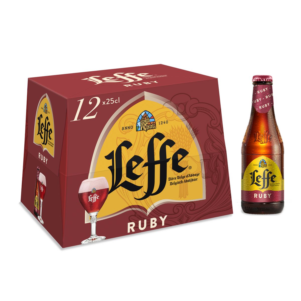 LEFFE Bière Ruby aromatisé fruits rouges 5% bouteille 12x25cl
