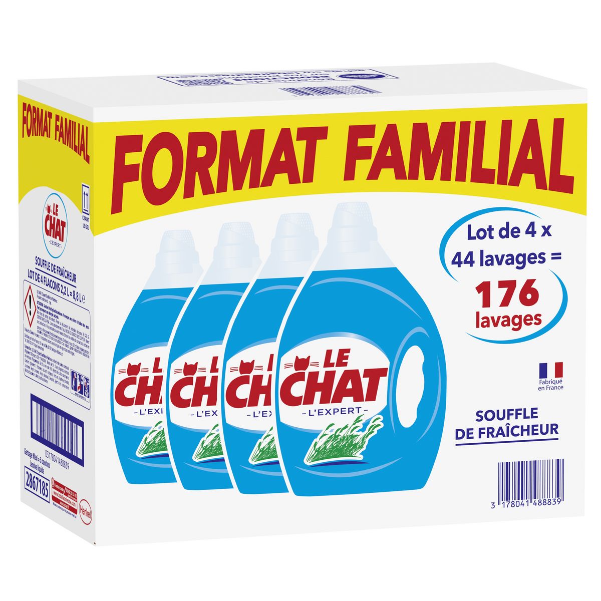 LE CHAT Lessive liquide au bicarbonate format familial 160 lavages 4x2l pas  cher 