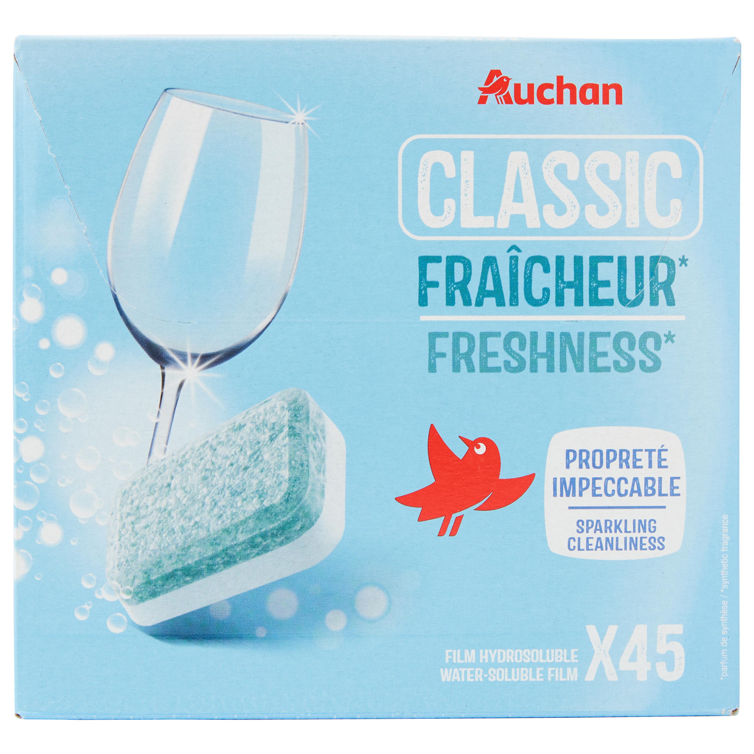 AUCHAN Désodorisant lave-vaisselle anti-odeur parfum agrumes 2x60 lavages  pas cher 