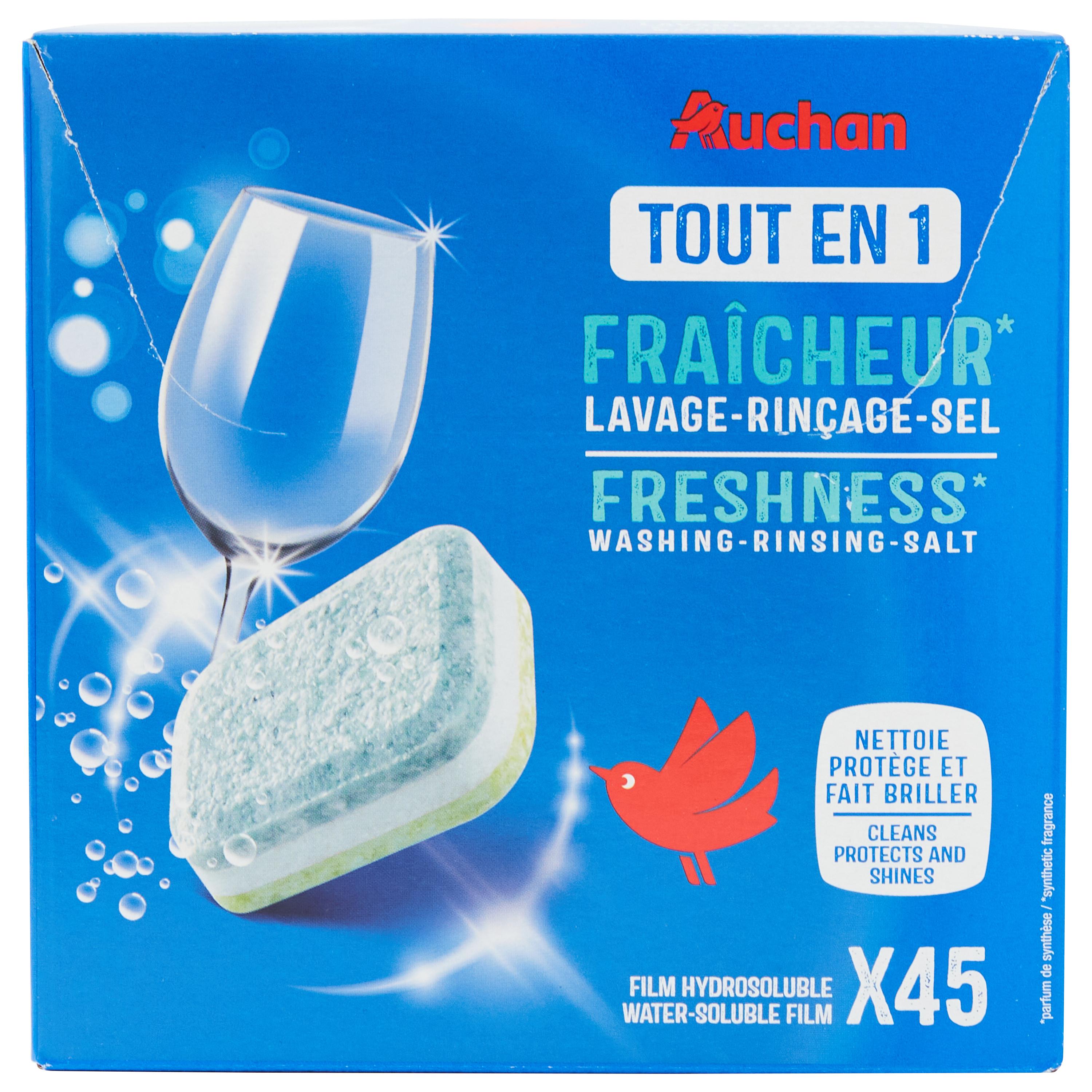 AUCHAN Désodorisant lave-vaisselle anti-odeur parfum agrumes 2x60 lavages  pas cher 