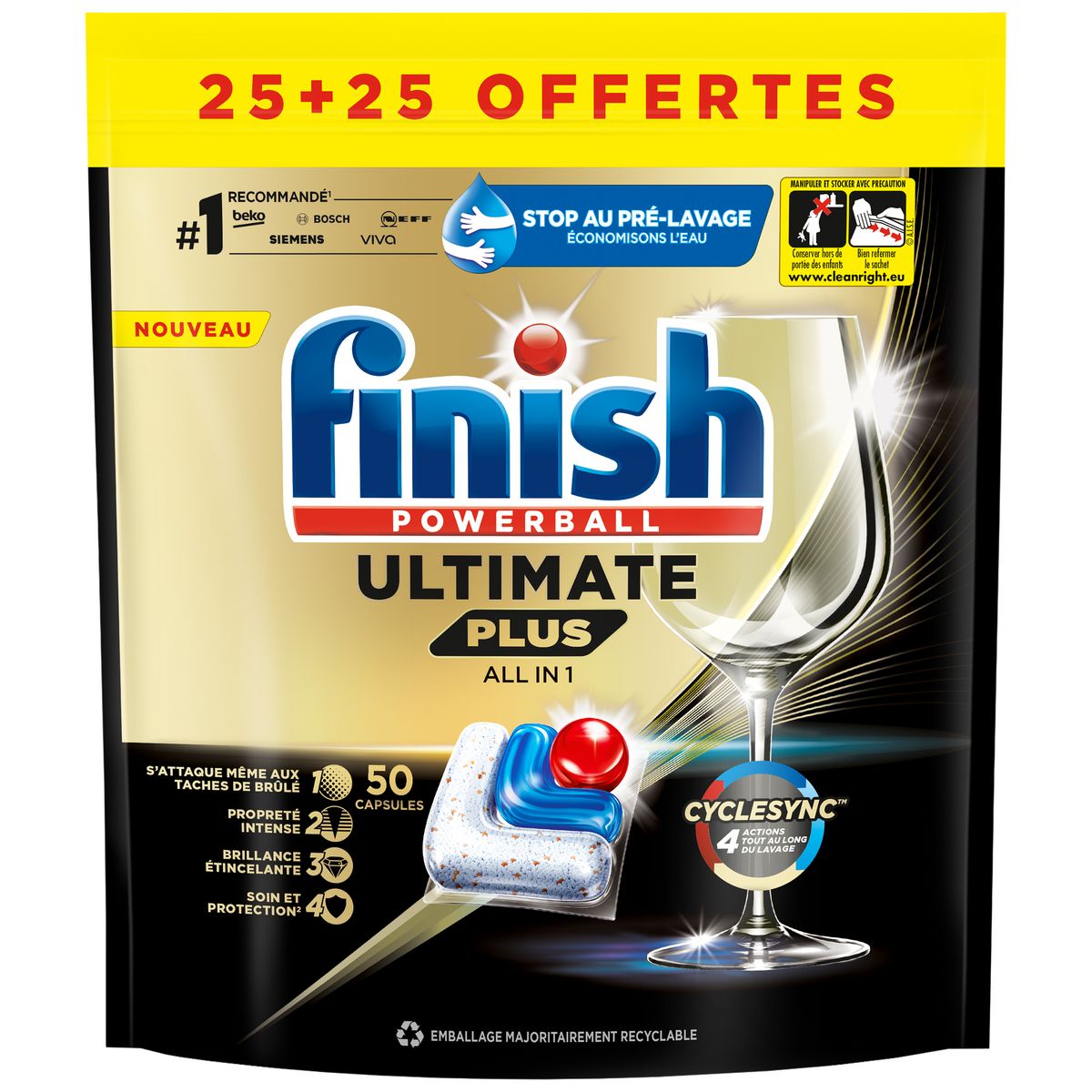 Promotion Finish Tablette lave vaisselle Ultimate Plus, 25 capsules