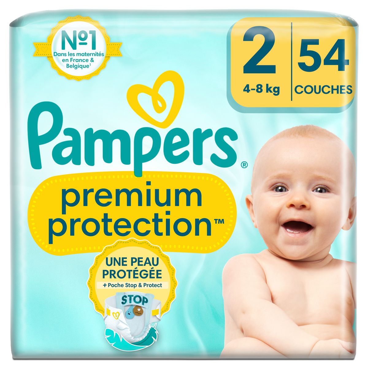 Pampers Premium Protection Taille 2, 52 Couches disponible et en