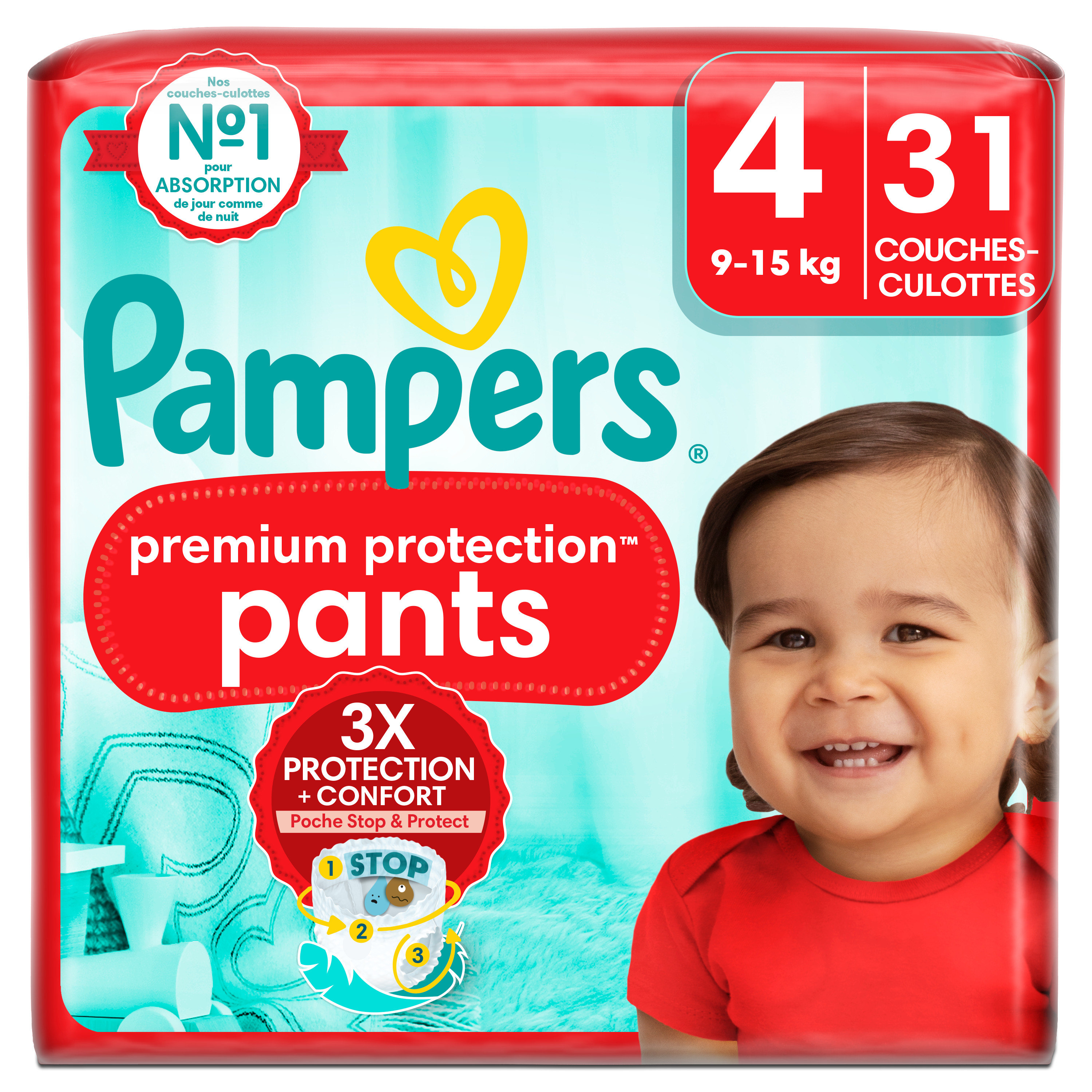 PAMPERS Baby-dry géant couches taille 7 (15kg et +) 31 couches pas cher 