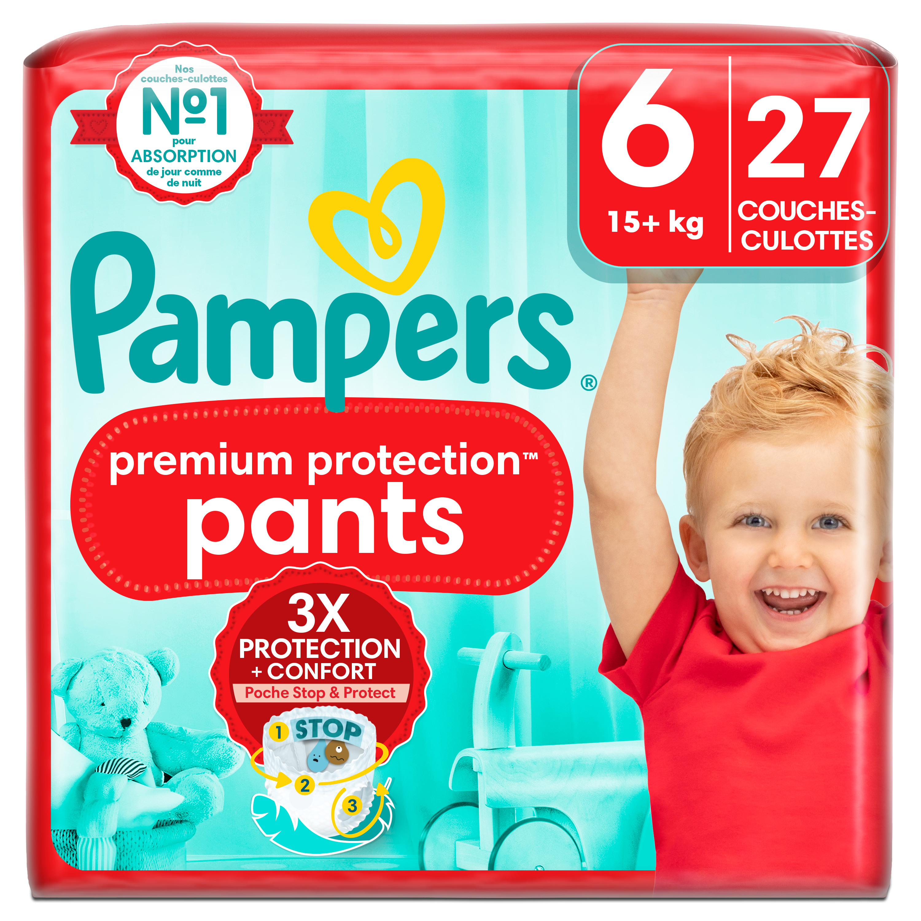 PAMPERS Premium protection couches culottes taille 6 (+15kg) 27