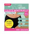 FEEL NATURAL Culotte menstruelle lavable noire taille haute taille 34/36 3 pièces