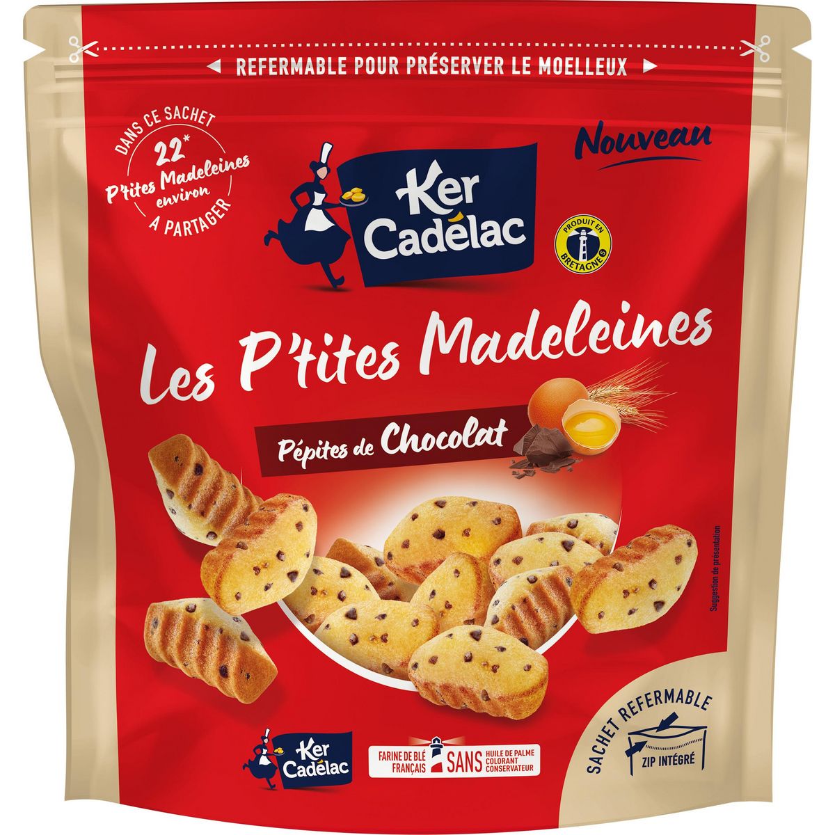 MADELEINES EXTRA MOELLEUSES Aux maxi pépites de chocolat