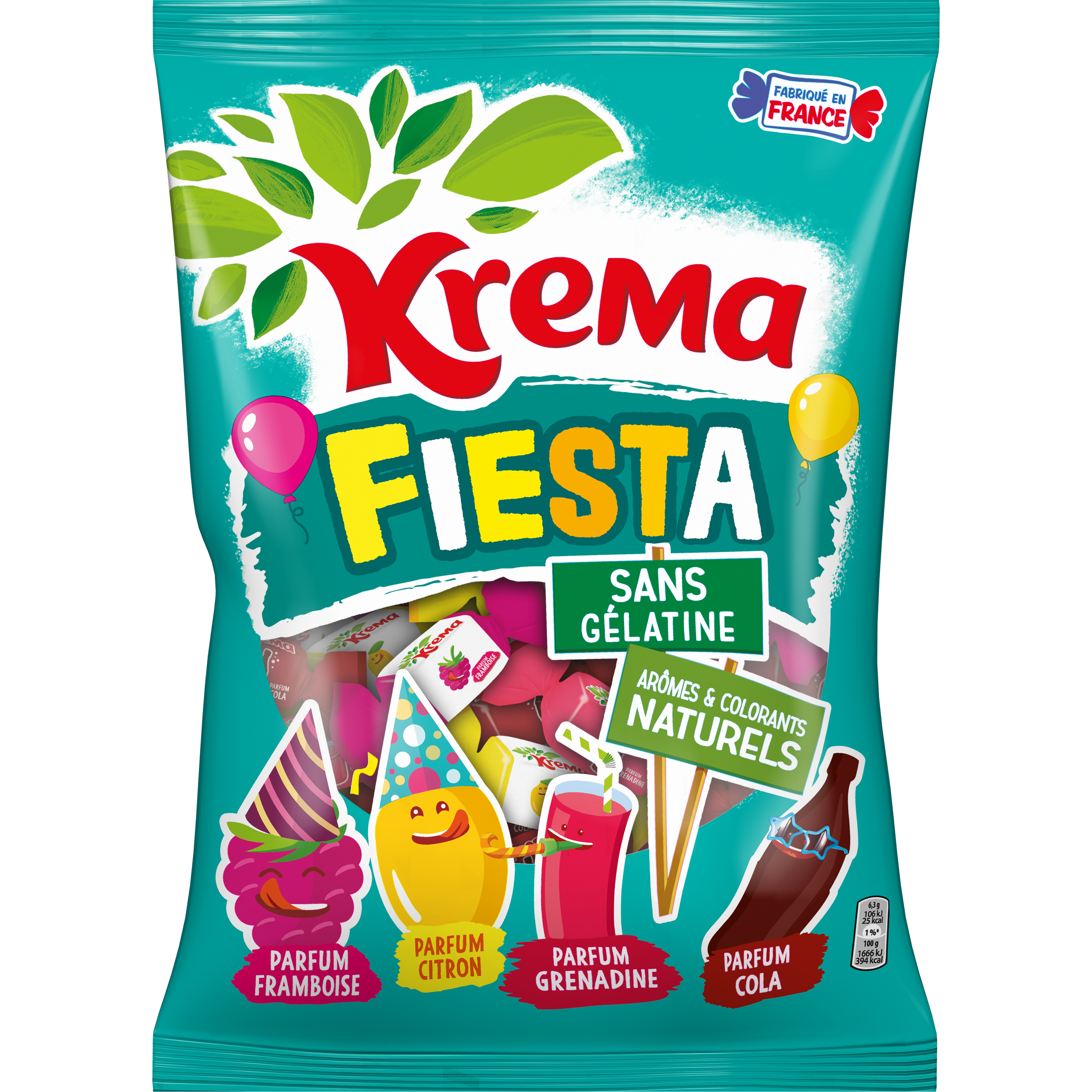 KREMA Fiesta assortiment de bonbons sans gélatine 580g pas cher 