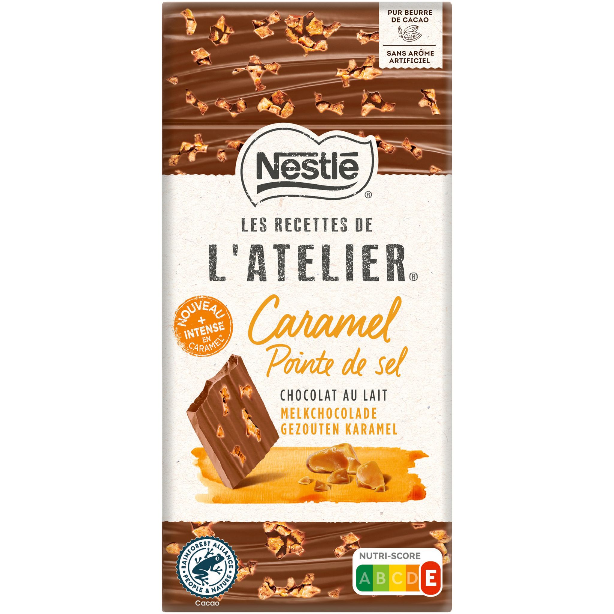 nestle tablette les recettes de l'atelier de chocolat au lait, raisins,  amandes et noisettes 170g