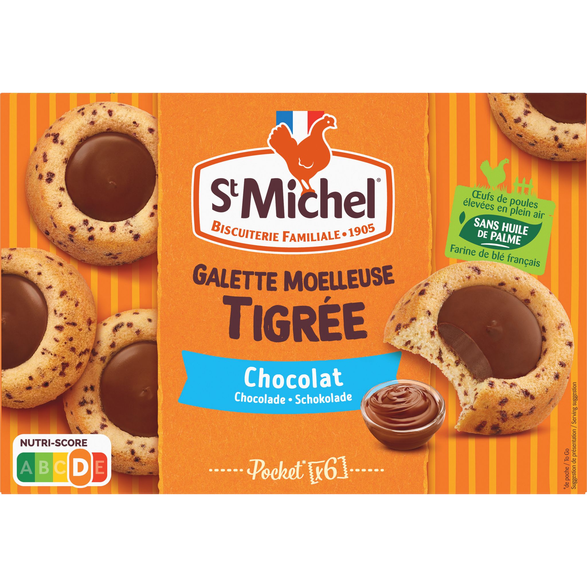 AUCHAN Biscuit fourré au chocolat sachets individuels 16 biscuits 300g pas  cher 