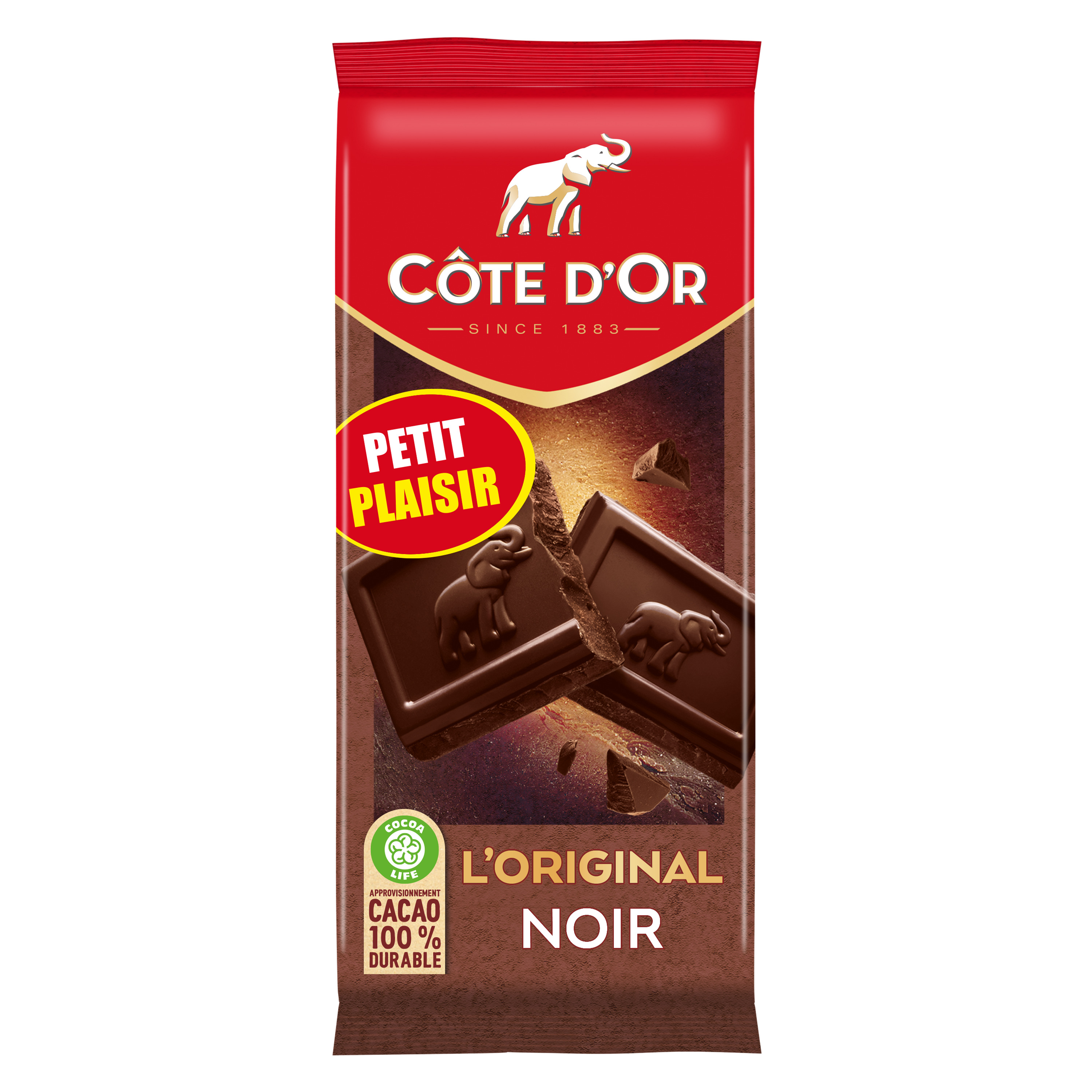 AUCHAN Tablette de chocolat vegan à base de lait de coco 100g pas