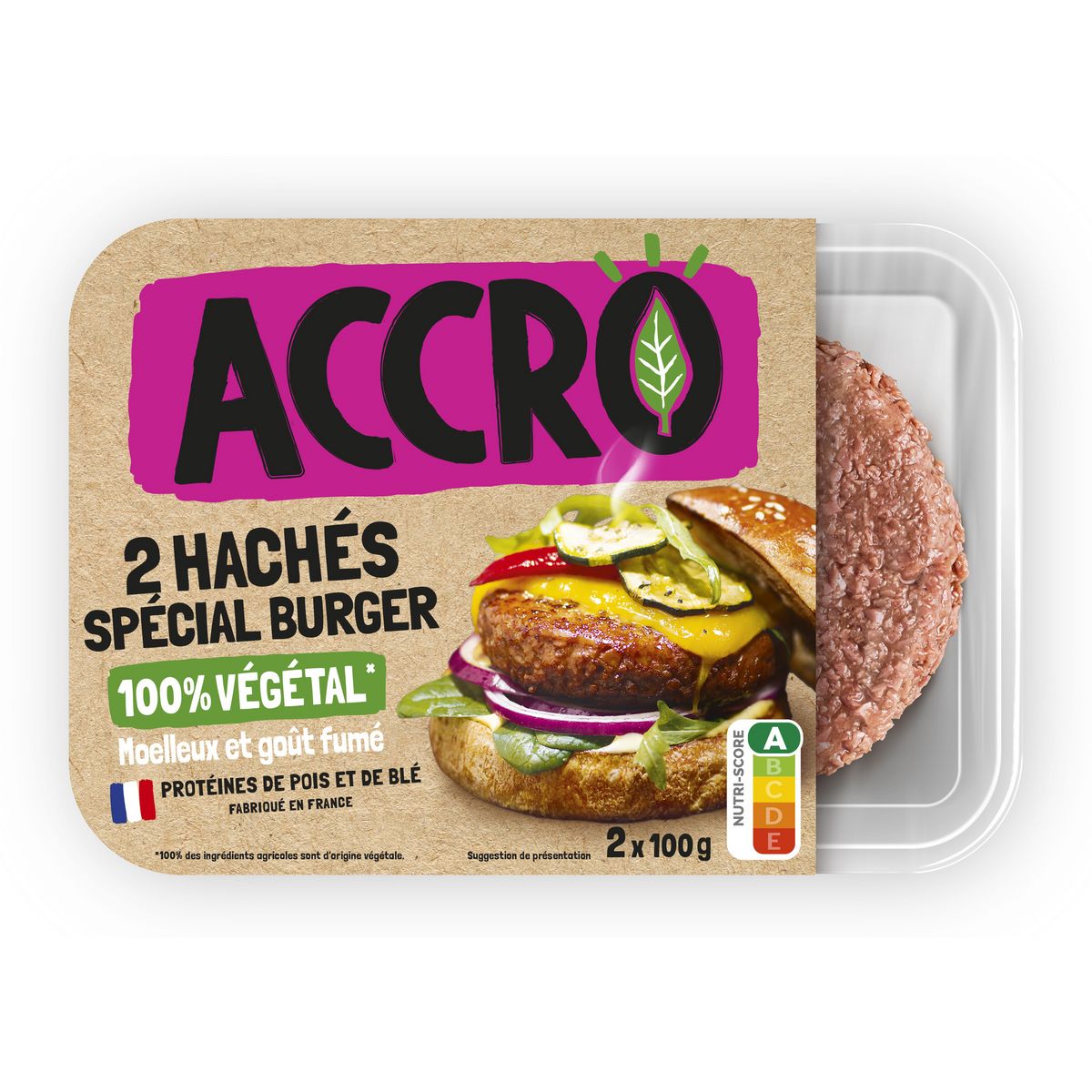 ACCRO Haché végétal spécial burger 2 pièces 200g