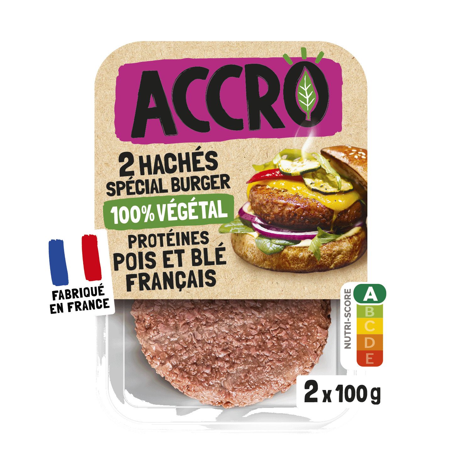 2 Burgers végétaux 220g - ACCRO