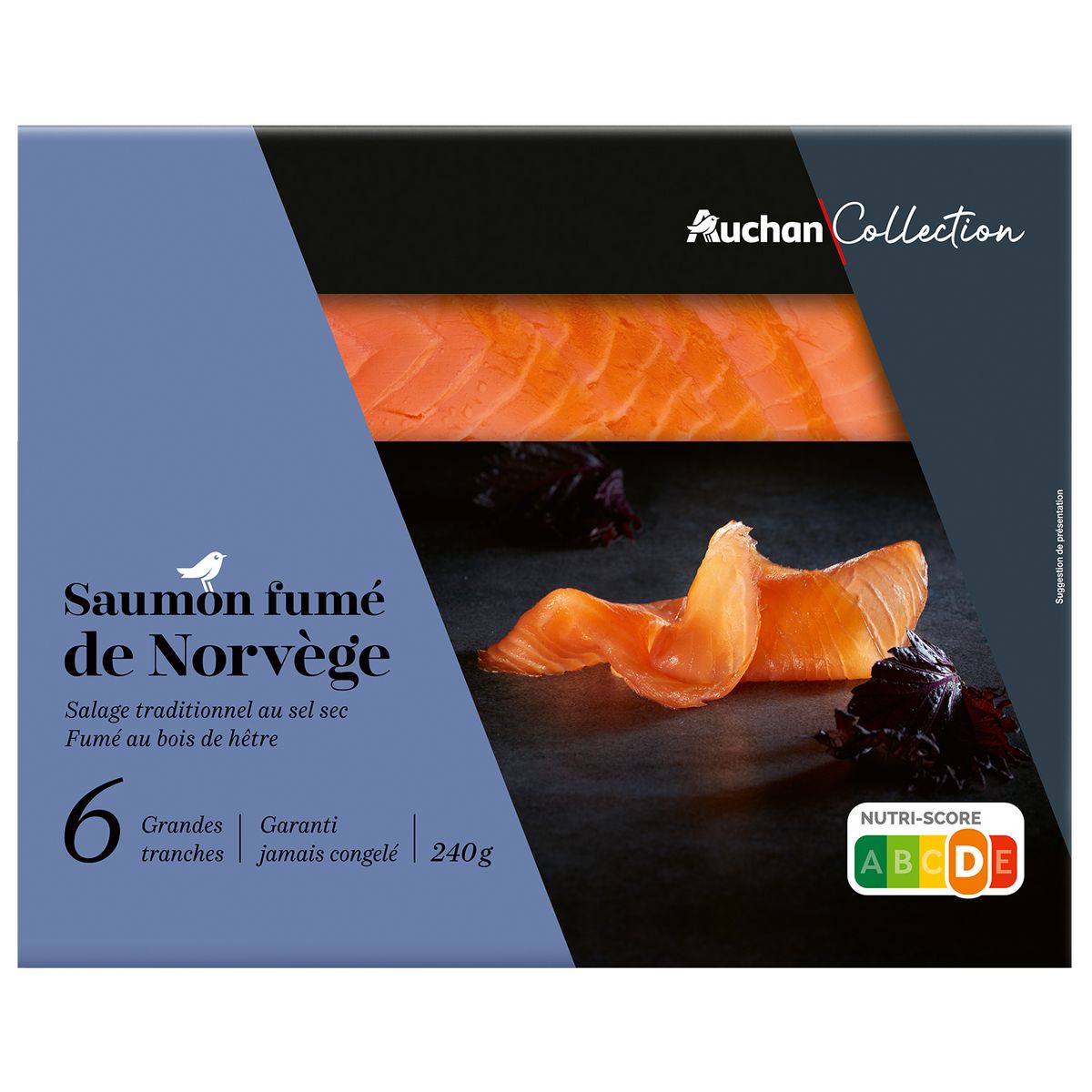 AUCHAN COLLECTION Saumon fumé de Norvège 6 tranches 240g