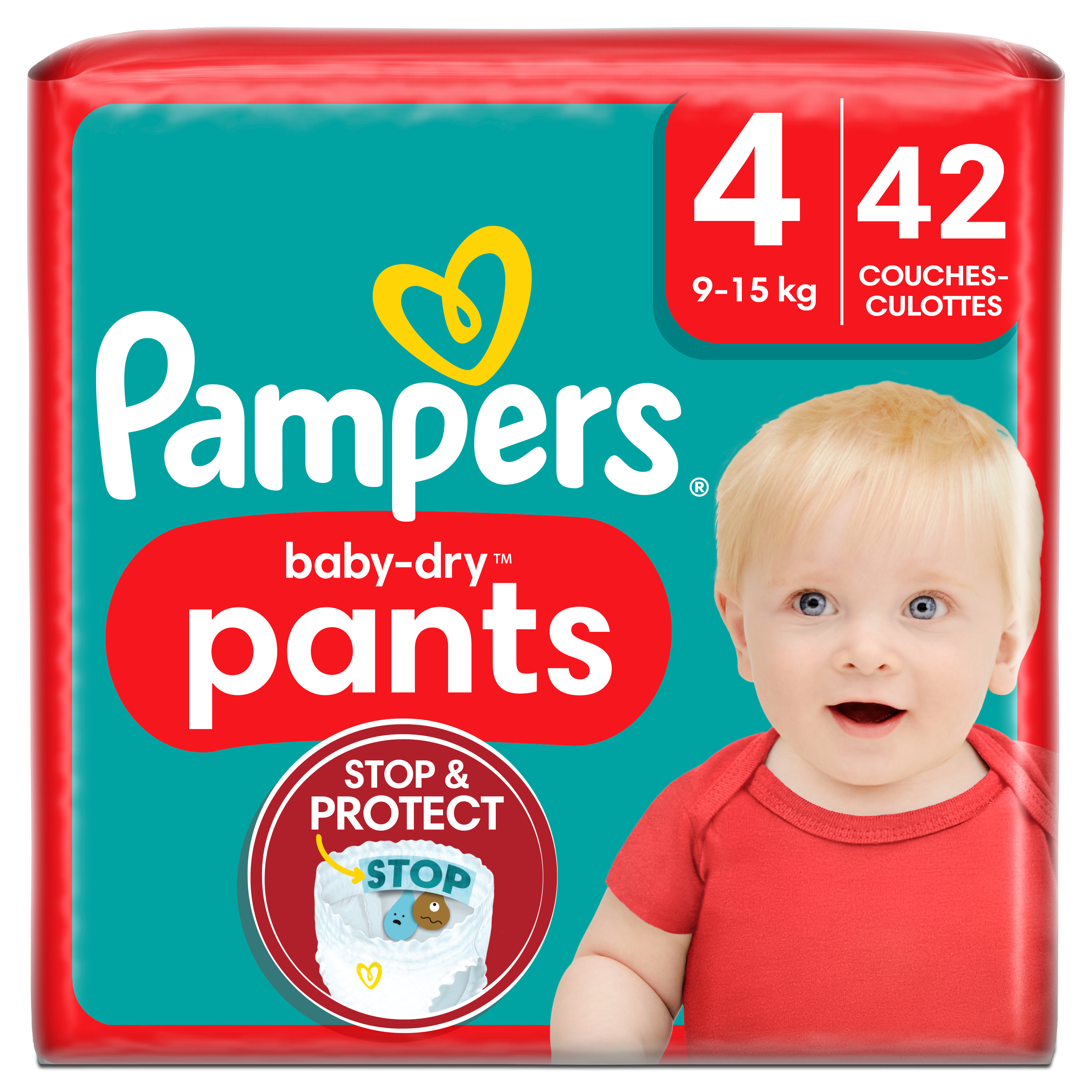 Pampers - Bébé Dry Pants - Couches Taille 4 (9-15 kg) - 40 Pièces