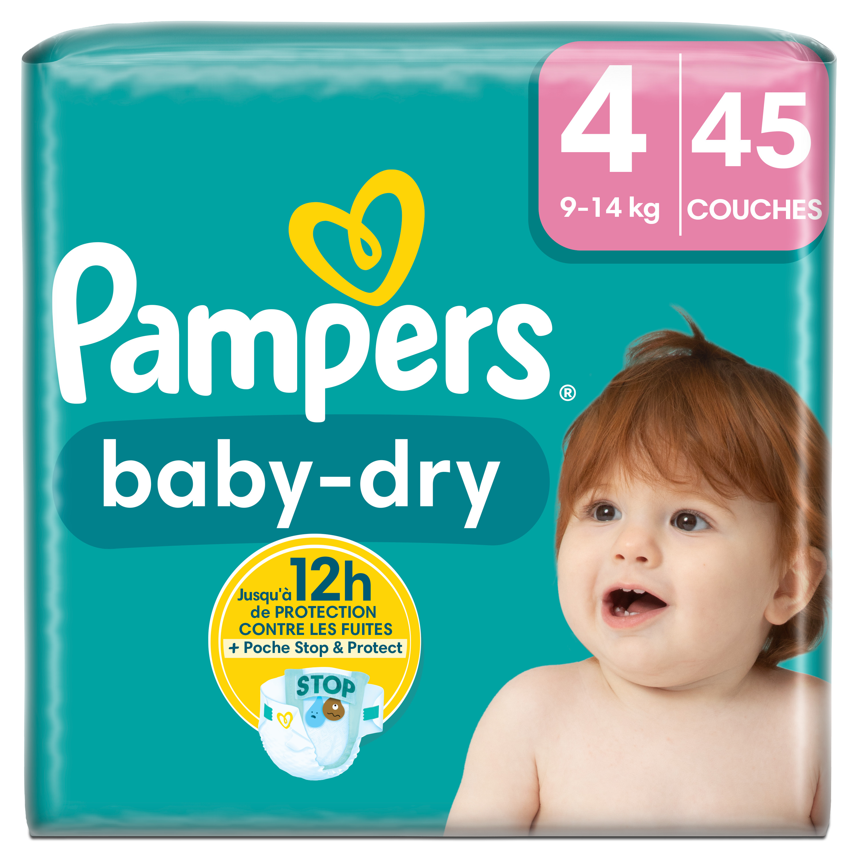 Couches Bébé Baby-Dry Taille 4 9Kg-14Kg PAMPERS