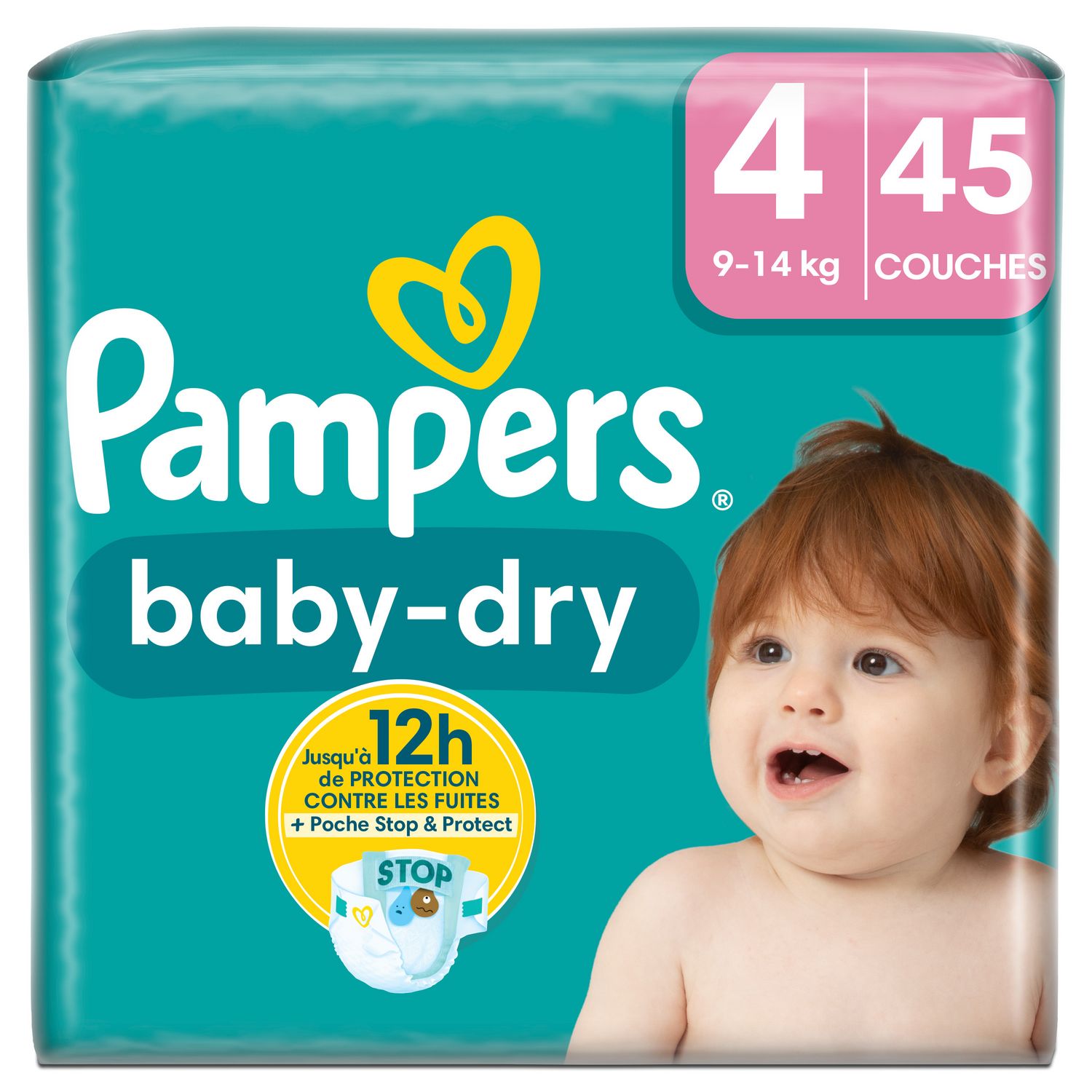 PAMPERS Baby-dry Couches taille 2 (4-8kg) 60 couches pas cher