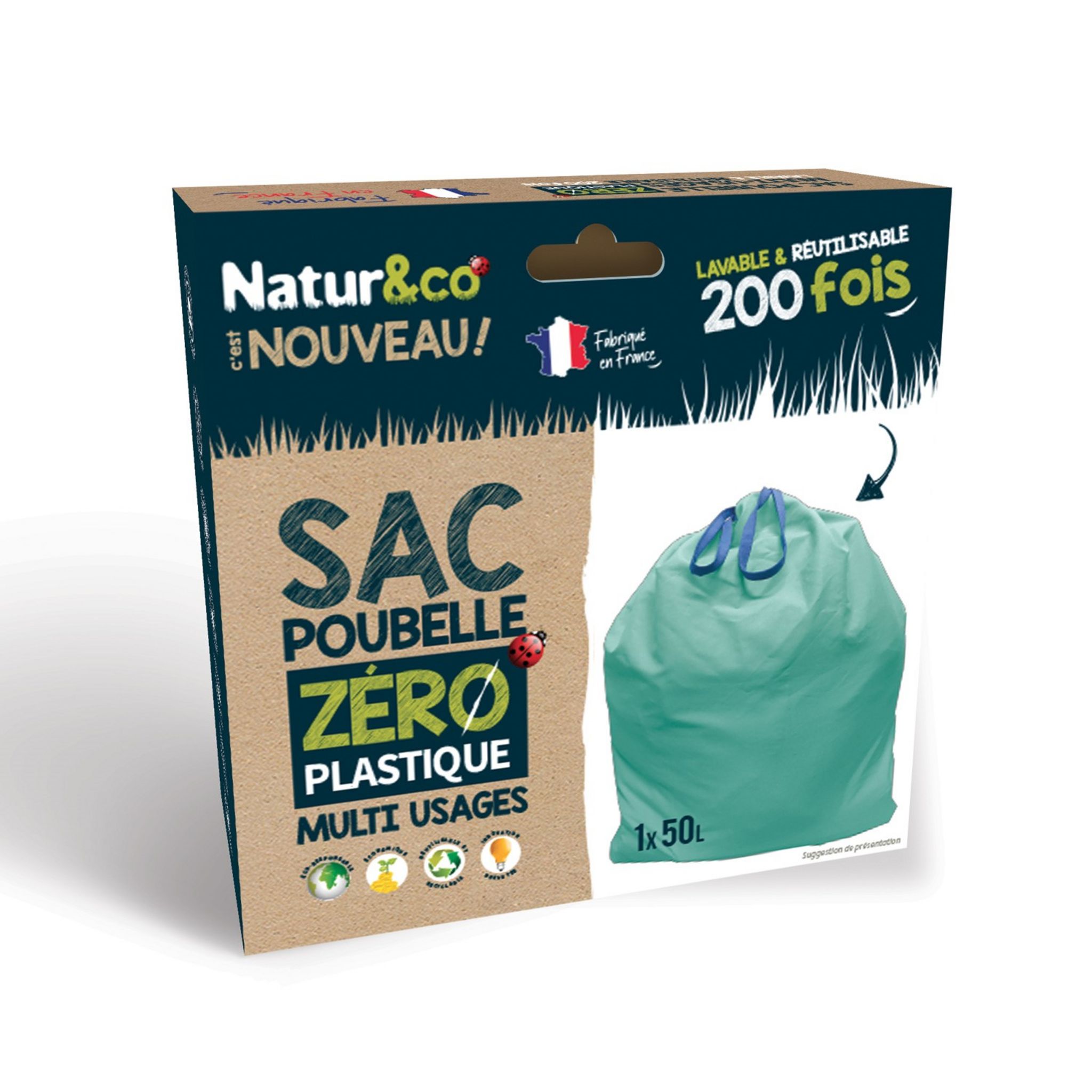 Sac poubelle recyclés - 20x50L, Embabio