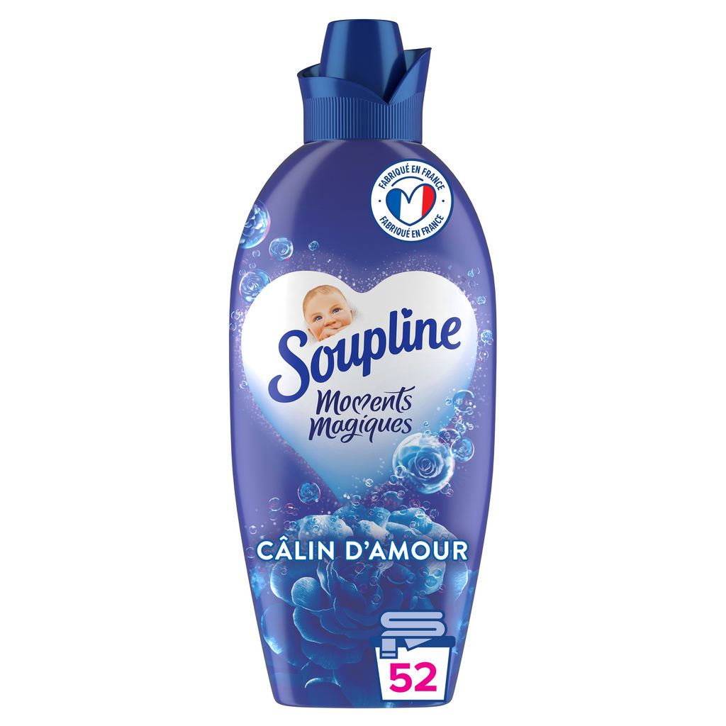 SOUPLINE Adoucissant liquide soin expert douceur délicate 52 lavages 1.2l  pas cher 