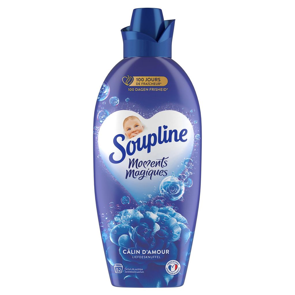 SOUPLINE Adoucissant liquide soin expert douceur délicate 52 lavages 1.2l  pas cher 