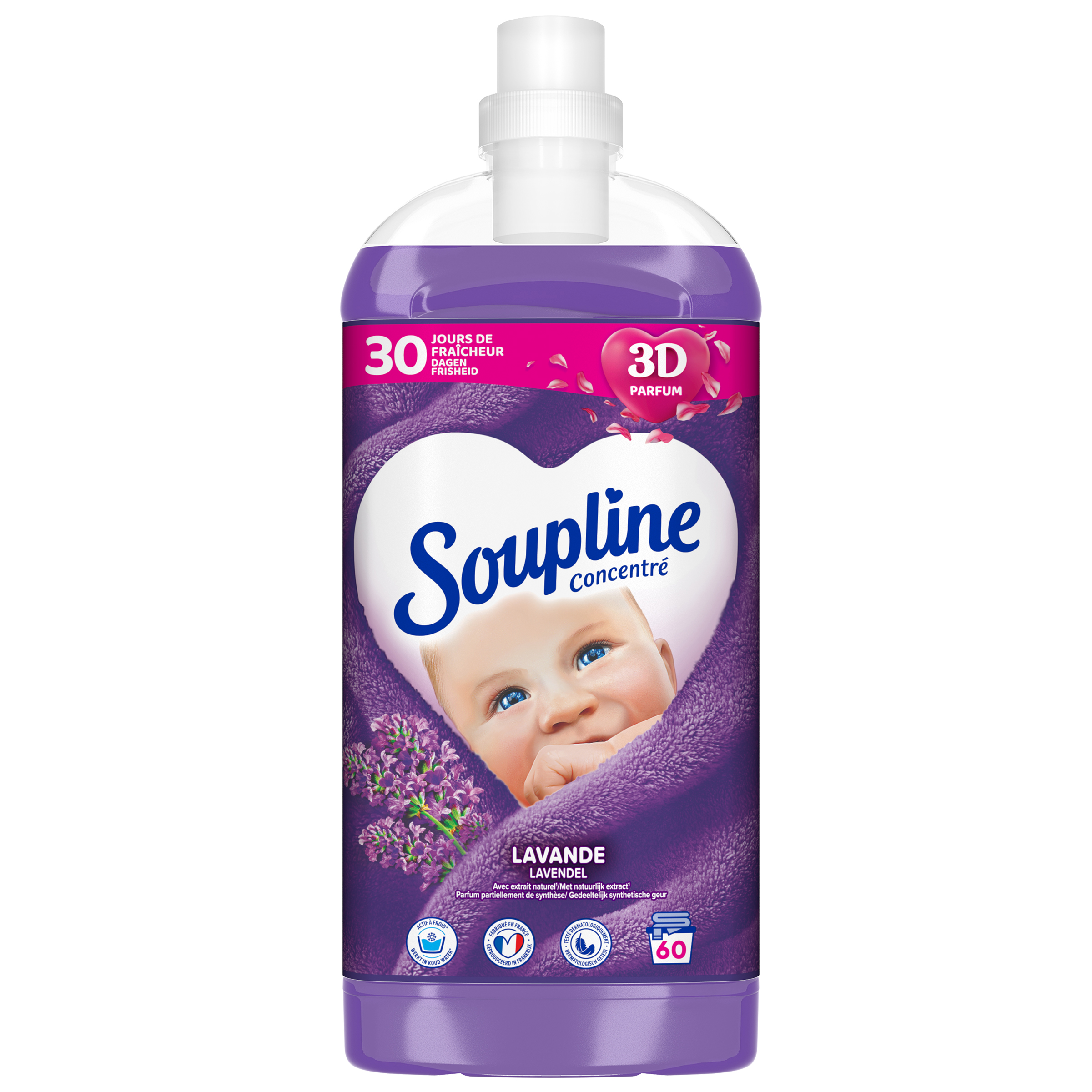 Adoucissant Soupline concentré hypoallergénique 29 lavages -  Assouplissants, adoucissants