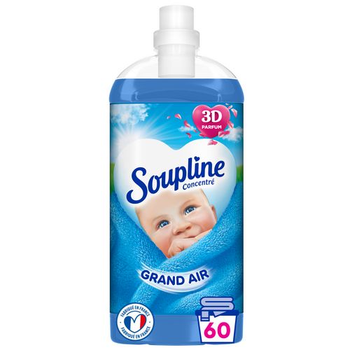 SOUPLINE Adoucissant liquide concentré câlin d'amour 52 lavages 1.2l pas  cher 