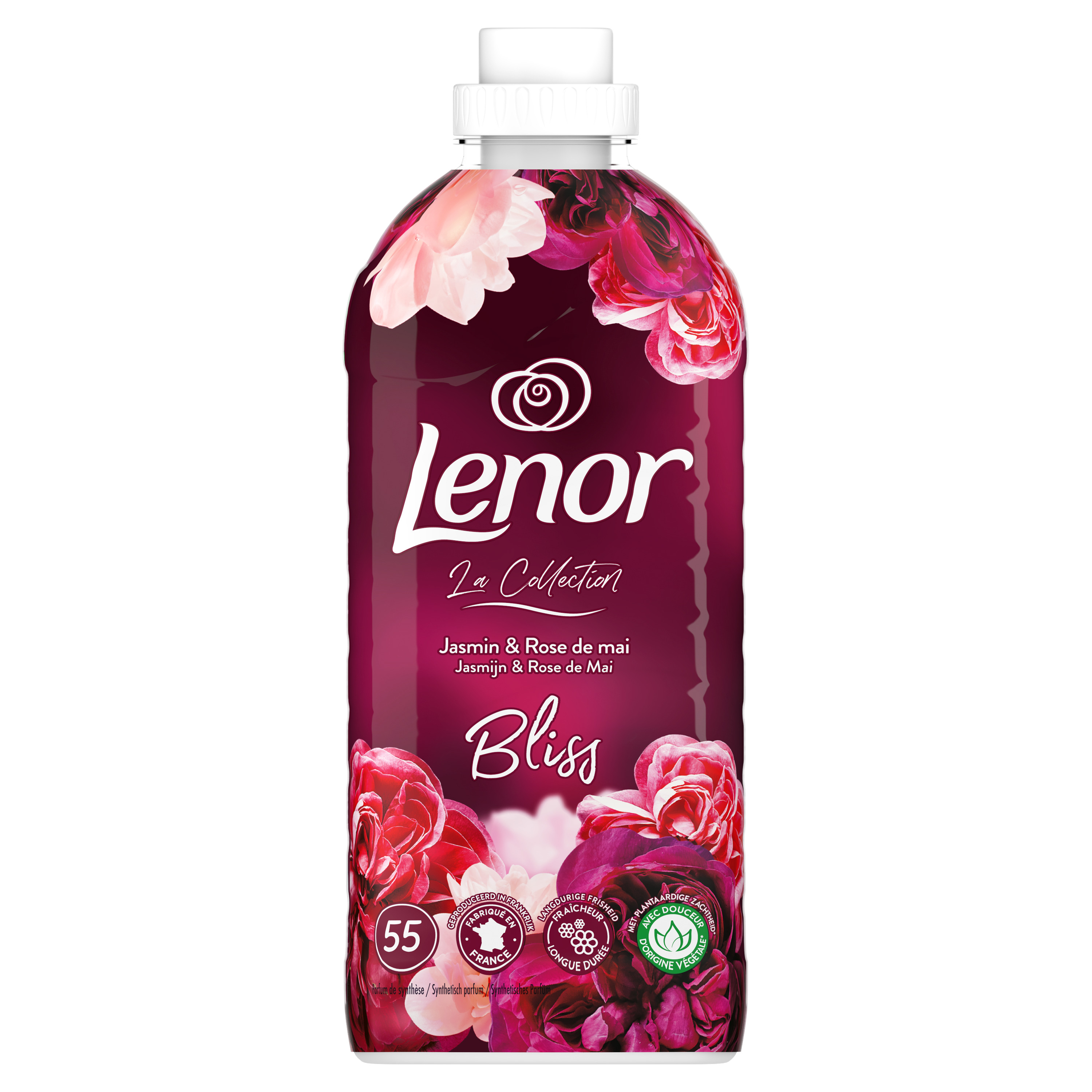 LENOR Adoucissant liquide Bliss Jasmin et Rose de mai 55 lavages 1.155l pas  cher 