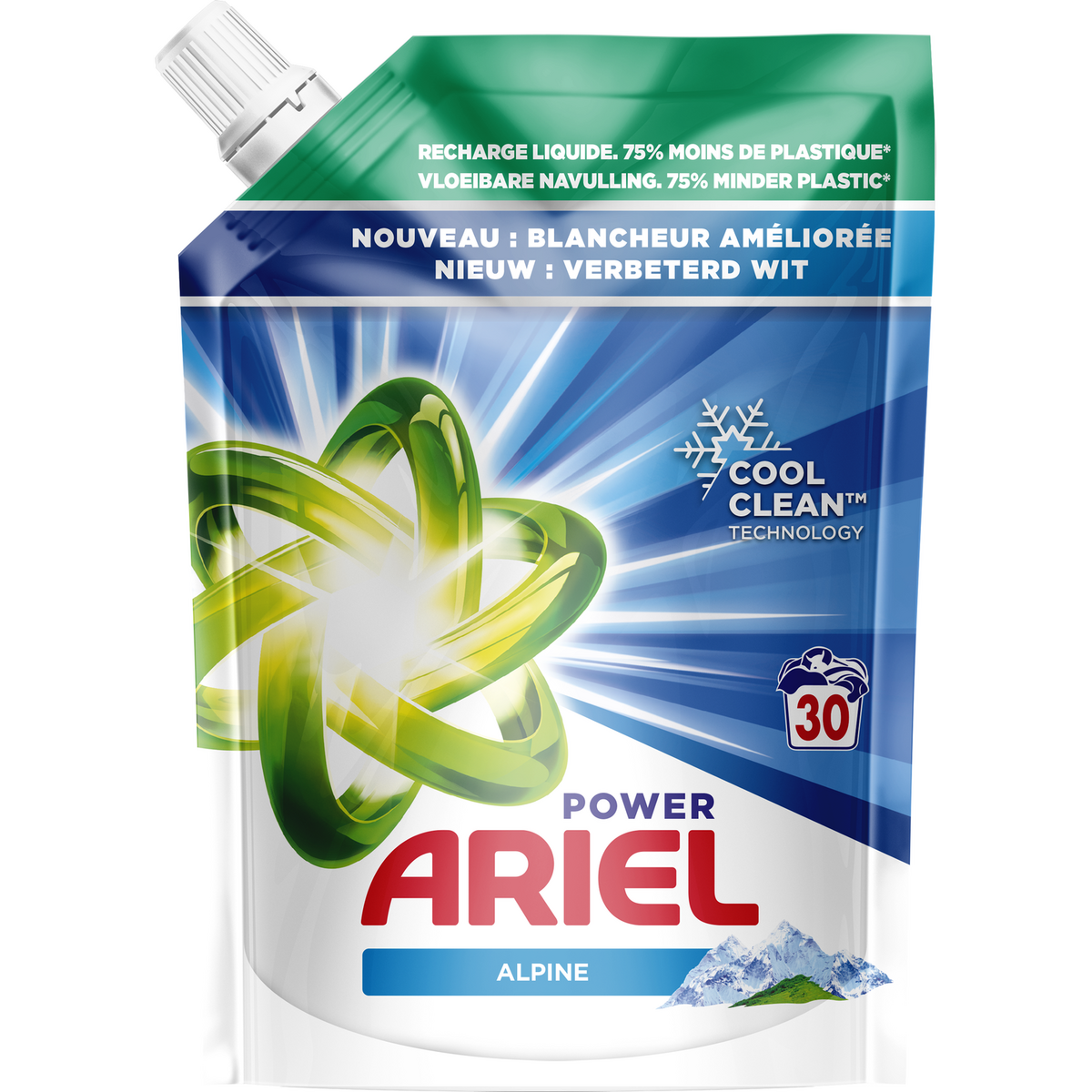 Ariel - Détergent liquide - Alpine - 4,95 L (90 lavages)