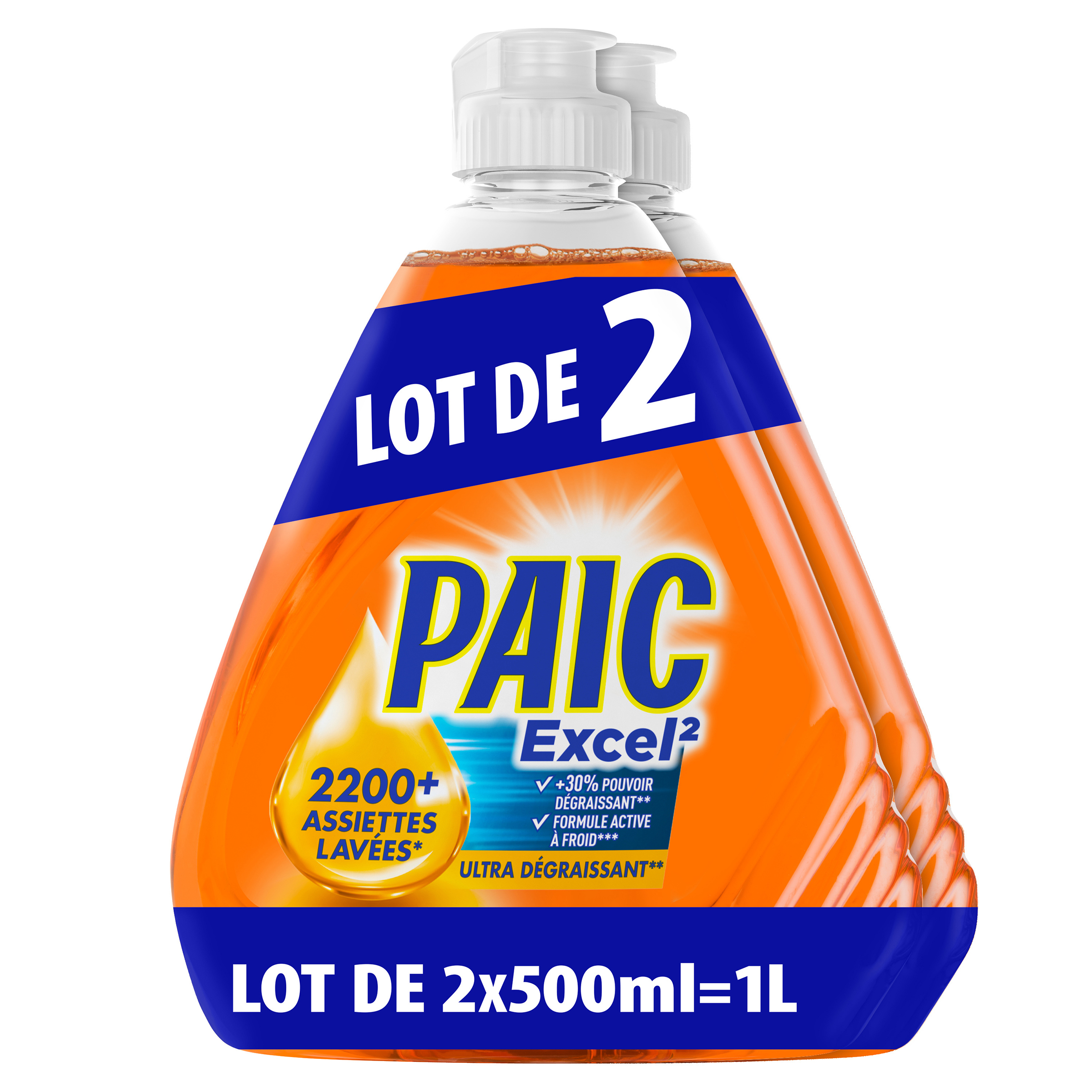 lot 3 Liquide vaisselle super dégraissant PAIC 750 ml