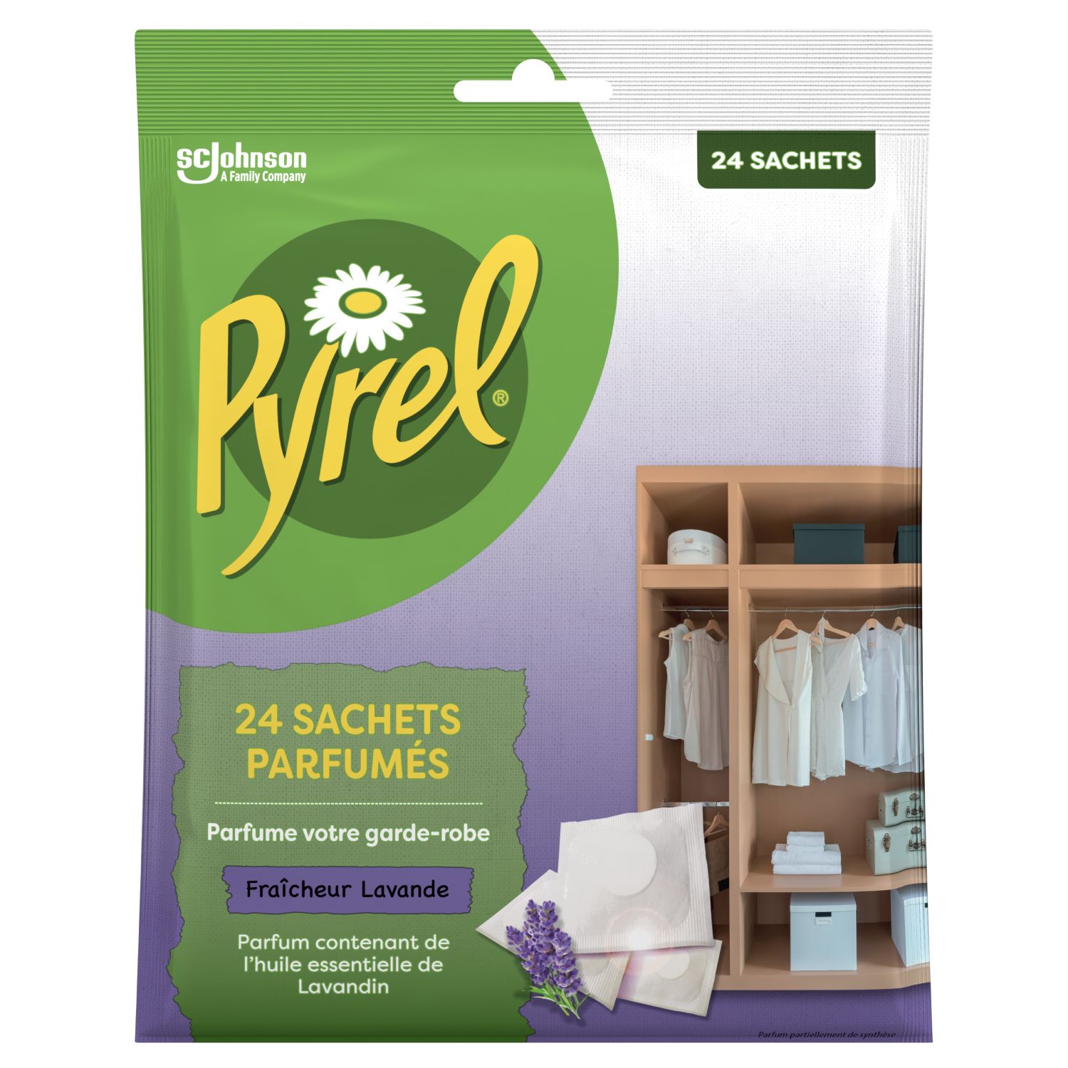 PYREL Sachets parfumés à la fraîcheur lavante pour la garde-robe 24 pièces  pas cher 