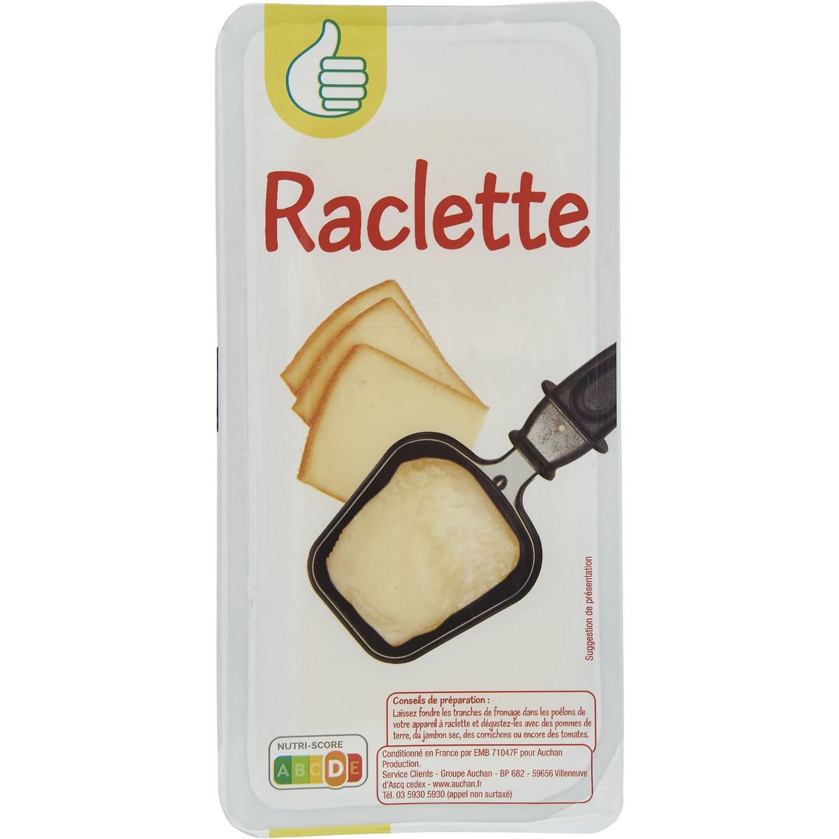 Fromage à raclette surgelé
