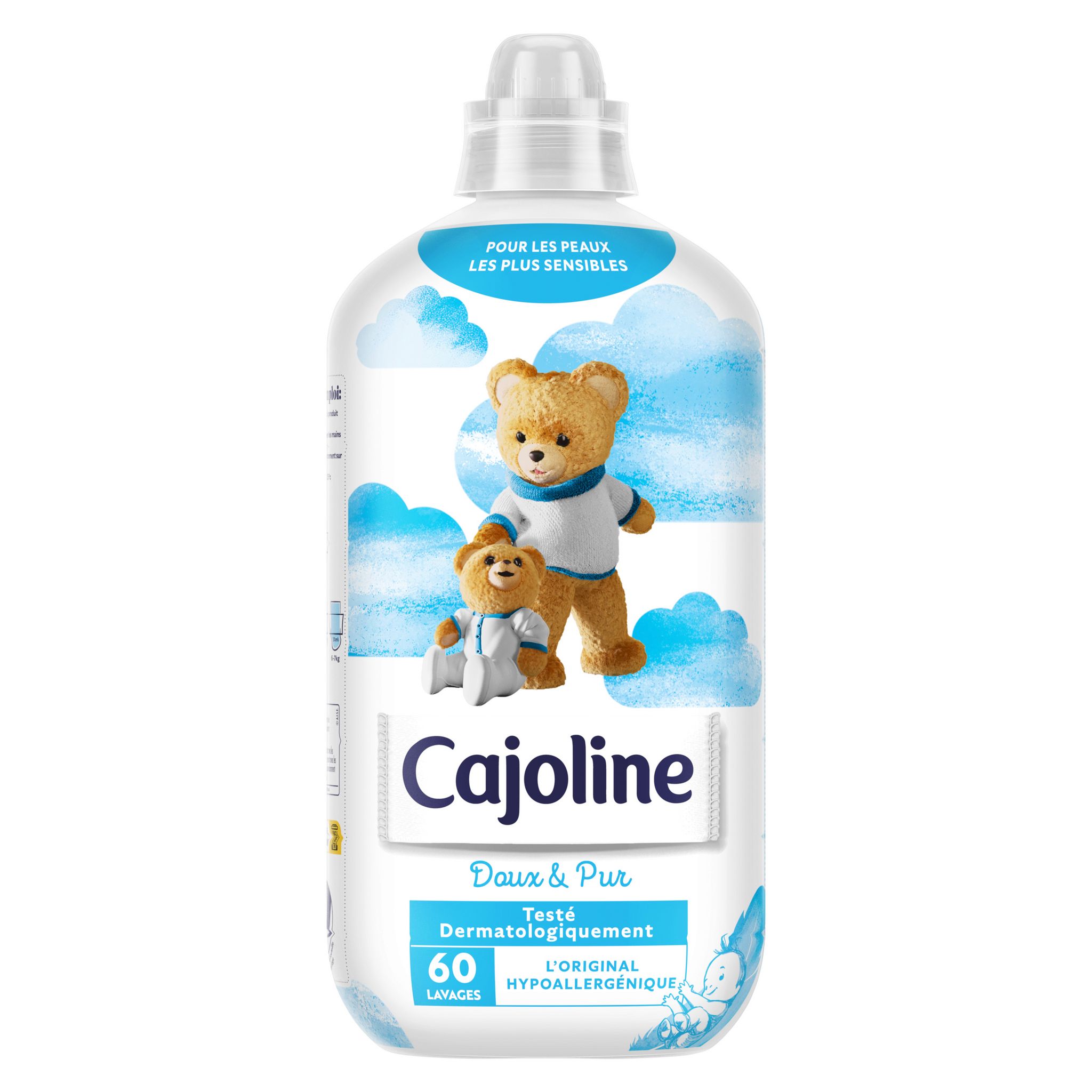 Cajoline Hypoallergénique Doux & Pur Adoucissant 1,5 L 60 Doses