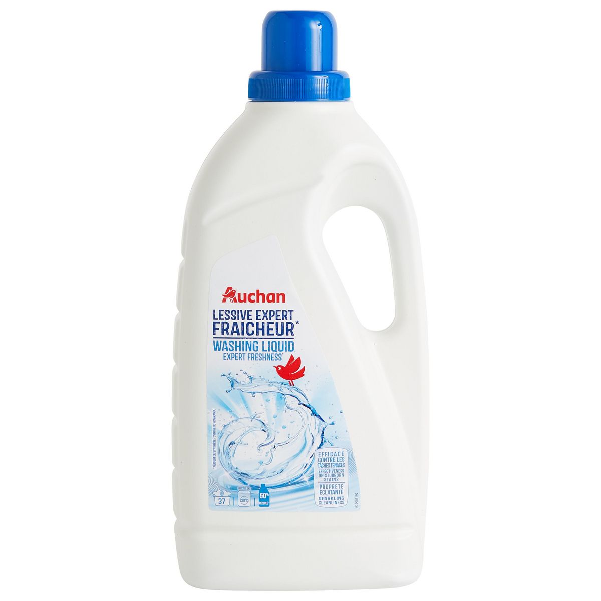 AUCHAN Lessive liquide expert fraîcheur 37 lavages 2l pas cher 