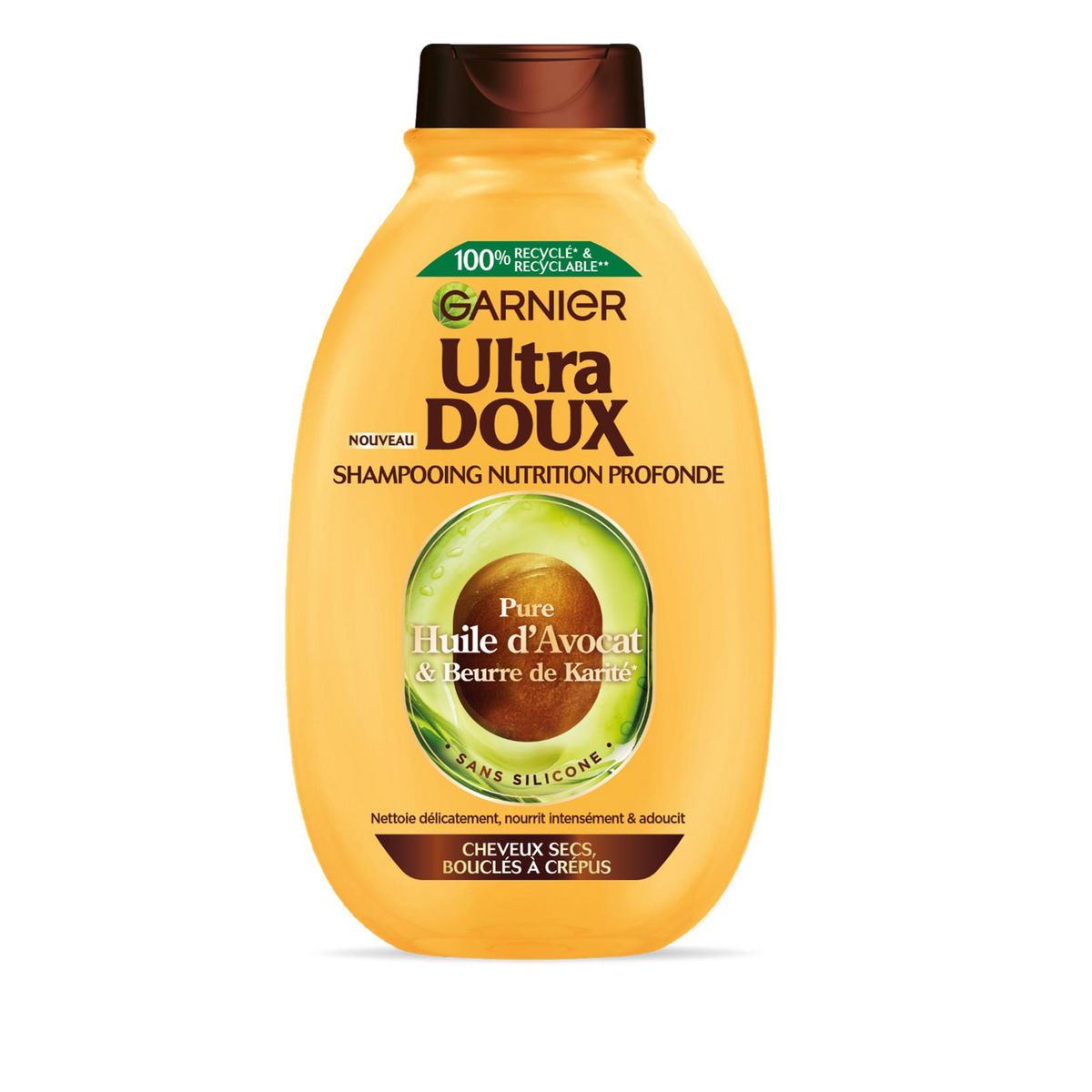 GARNIER ULTRA DOUX Shampooing nutrition intense cheveux bouclés à ...