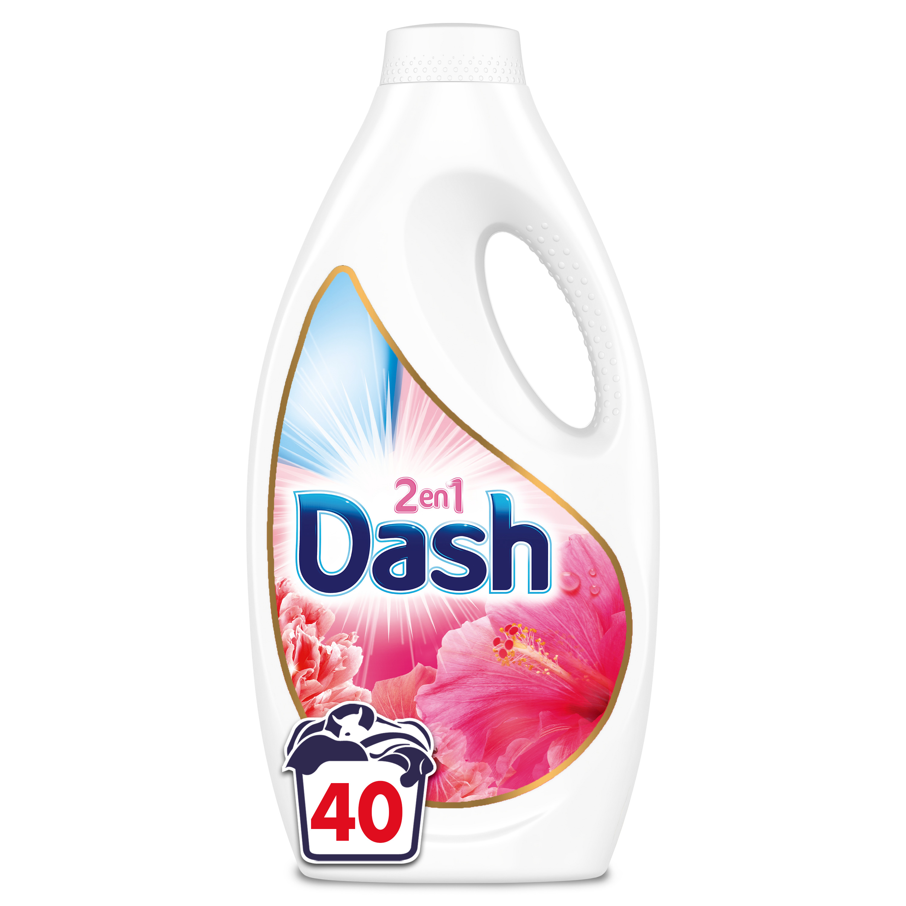 Dash 2 en 1 - 81391361 - Lessive Liquide - Pivoine et Jasmin - 40