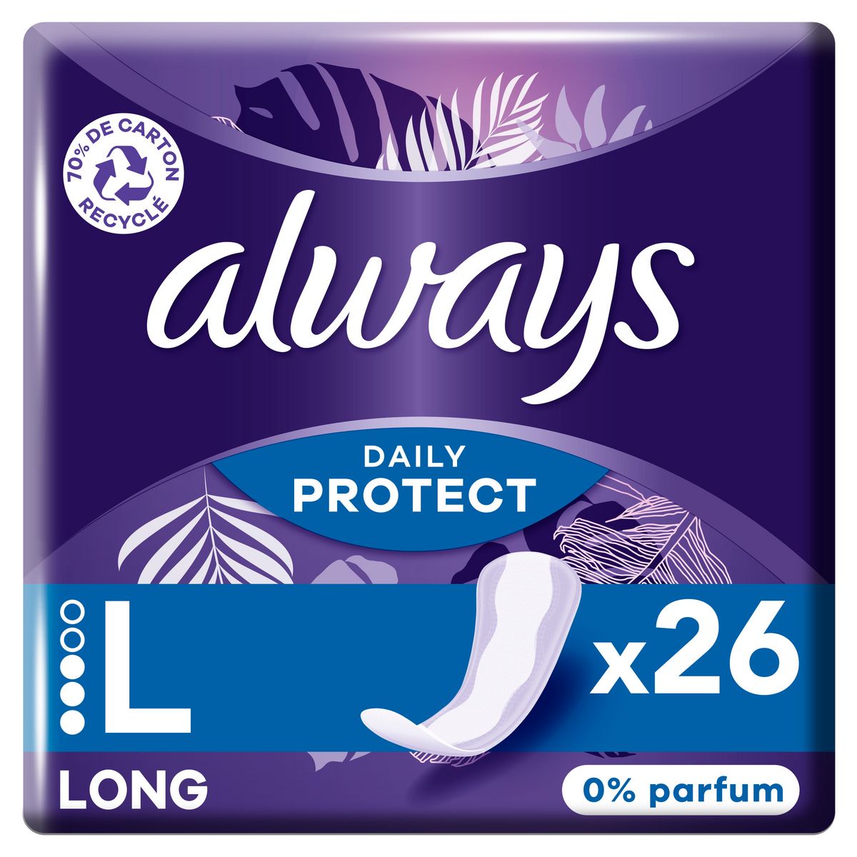 ALWAYS Daily Protect Serviettes hygiéniques L Long 26 serviettes