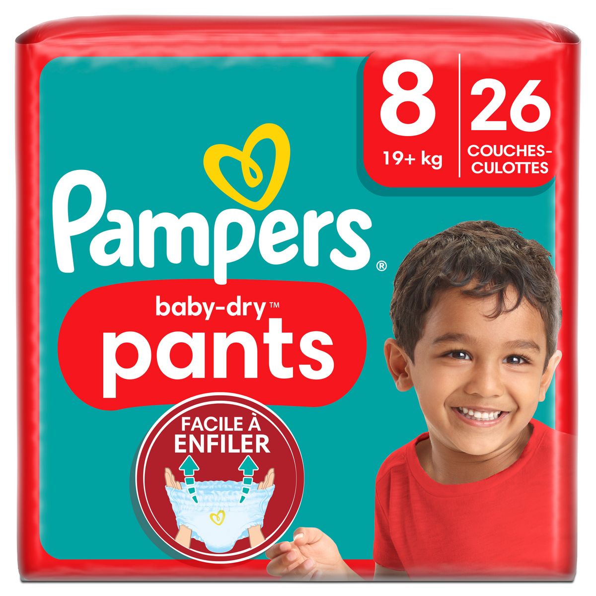 PAMPERS Baby-Dry pants couches-culottes taille 8 (+19kg) 26 couches pas  cher 