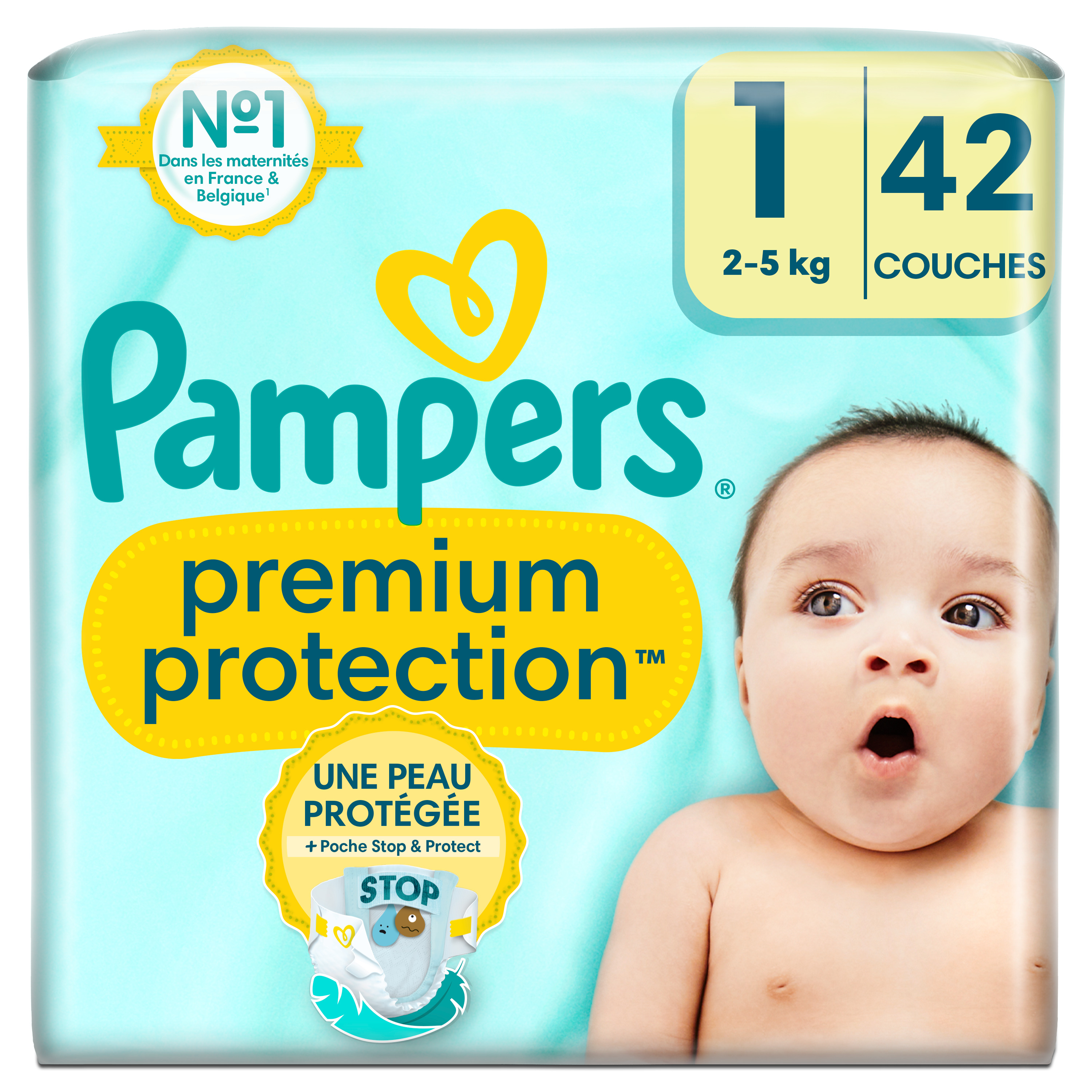 PAMPERS Premium protection couches taille 1 (2-5kg) 22 couches pas cher 