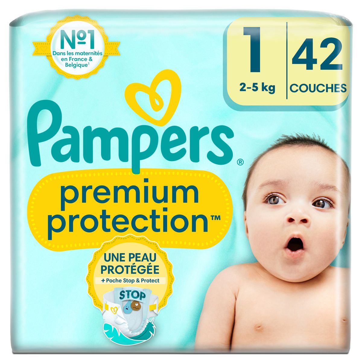 PAMPERS Premium protection couches taille 1 (2-5kg) 42 couches
