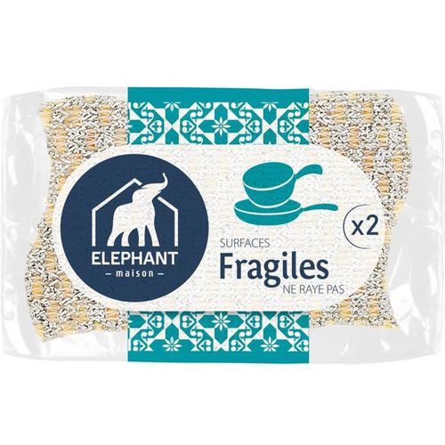 Éponge grattante surfaces fragiles x2 — Eponge — Éléphant Maison