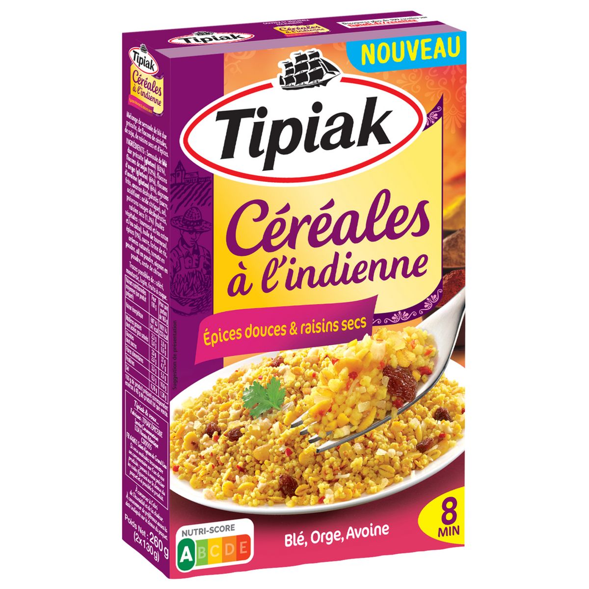 TIPIAK Céréales à l'indienne 2x130g