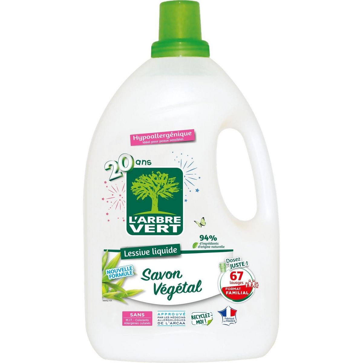 Maison Verte lessive liquide Hypoallergénique aux huiles essentielles 1,5 L  – FRANEWEL