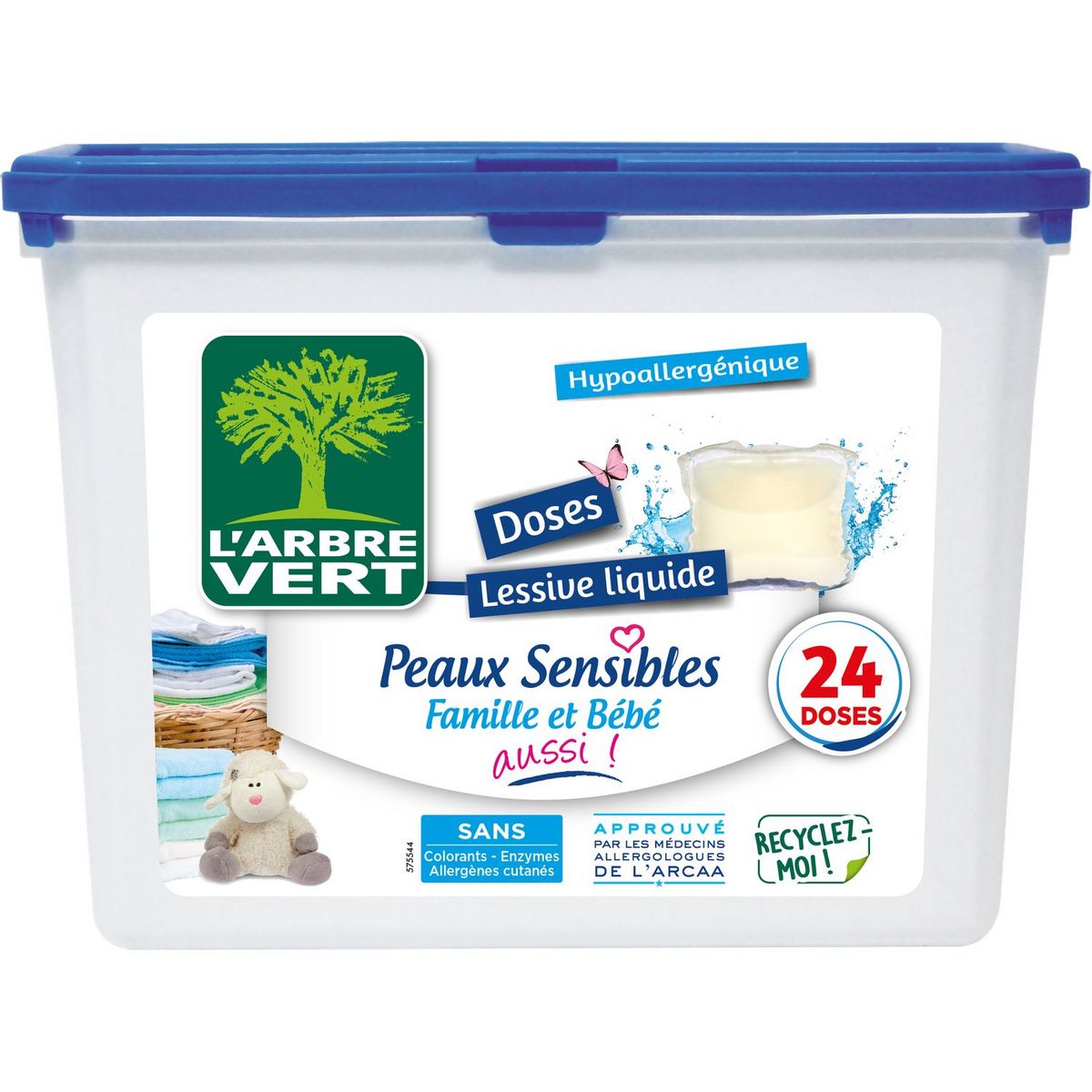 Skip Lessive Liquide Sensitive Hypoallergénique, Spécial Bébés & Peaux  Sensibles