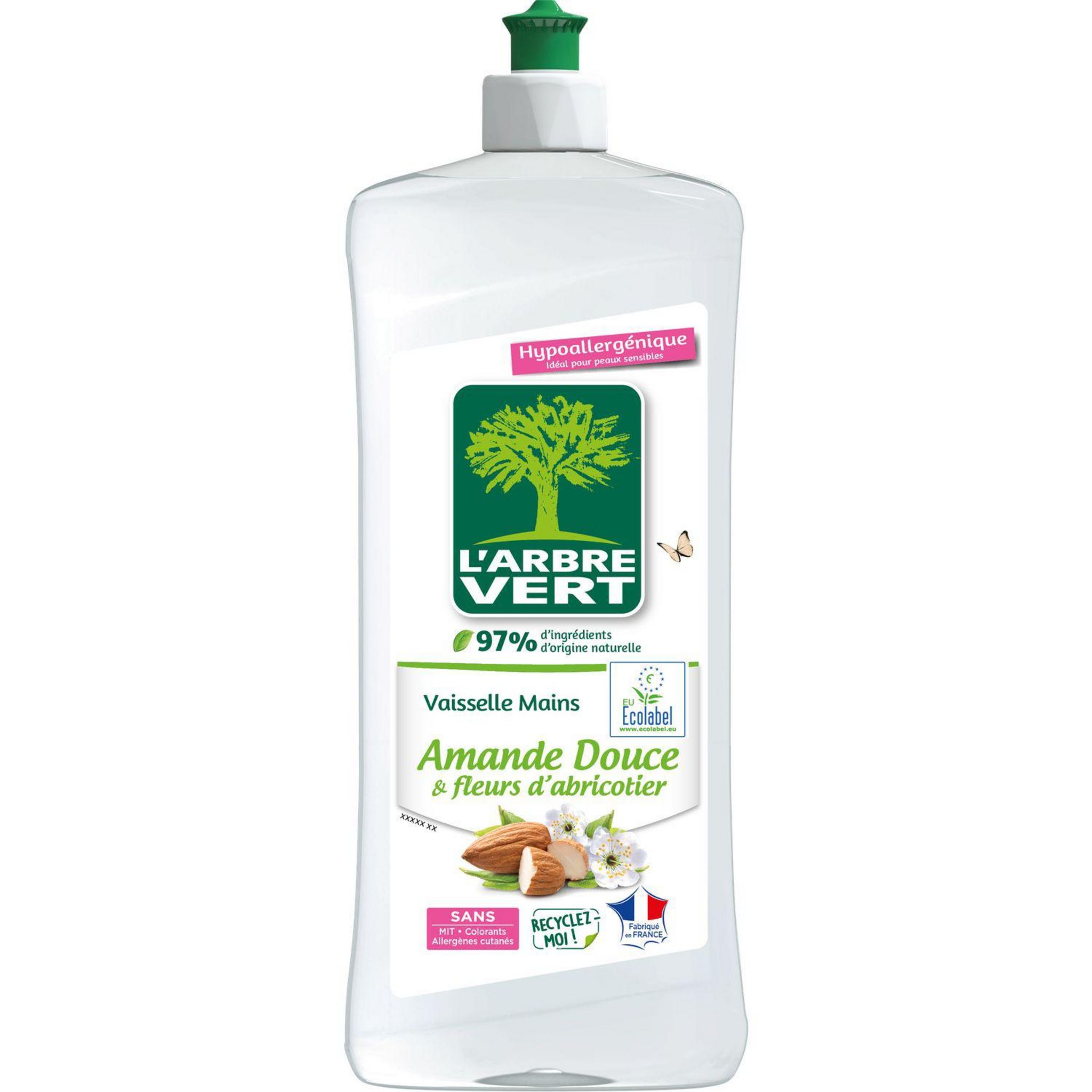 L'ARBRE VERT Liquide vaisselle mains écologique à l'amande 2x500ml