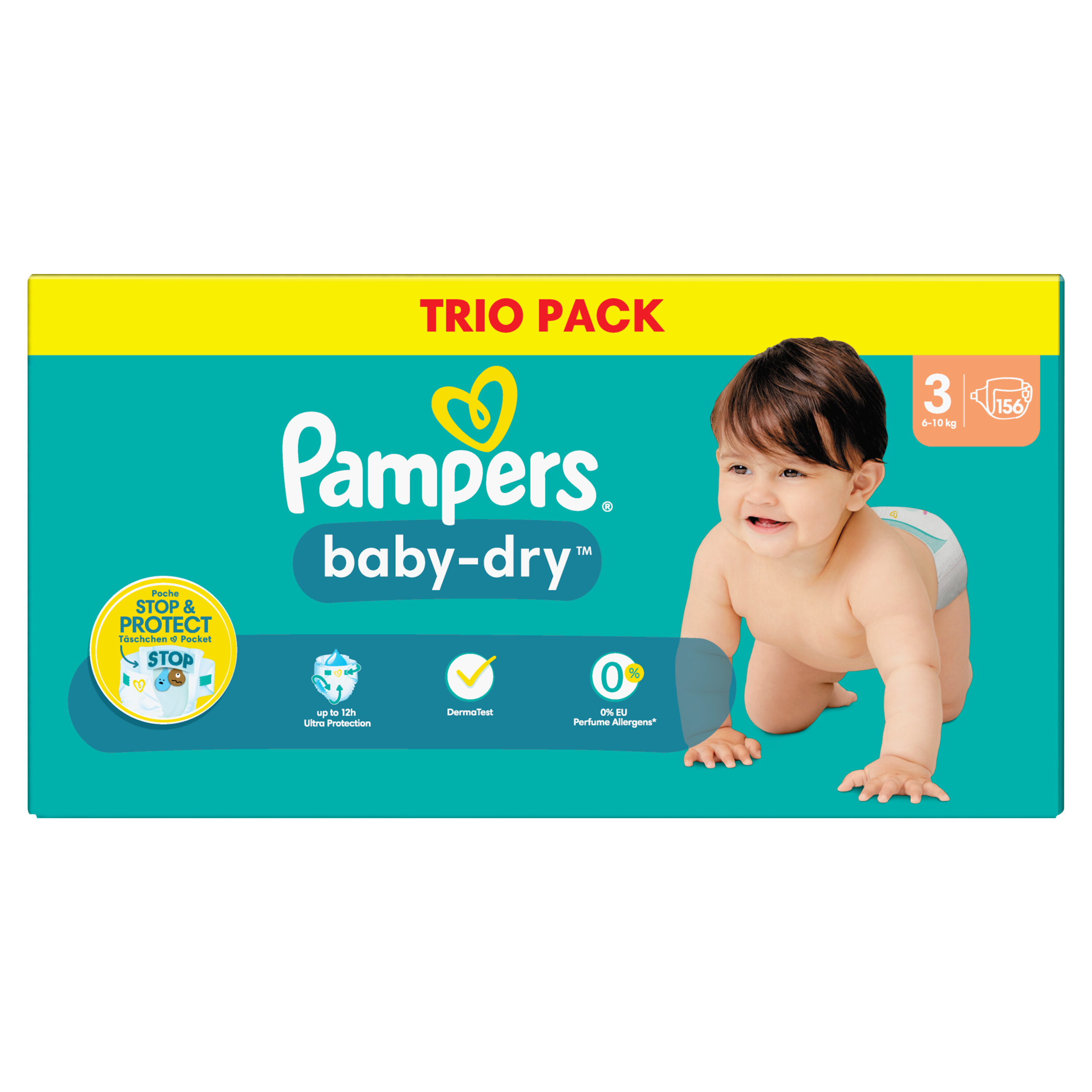 Couches Pampers Baby-Dry - Taille 3 (6-10kg) - 198 pièces Geef je