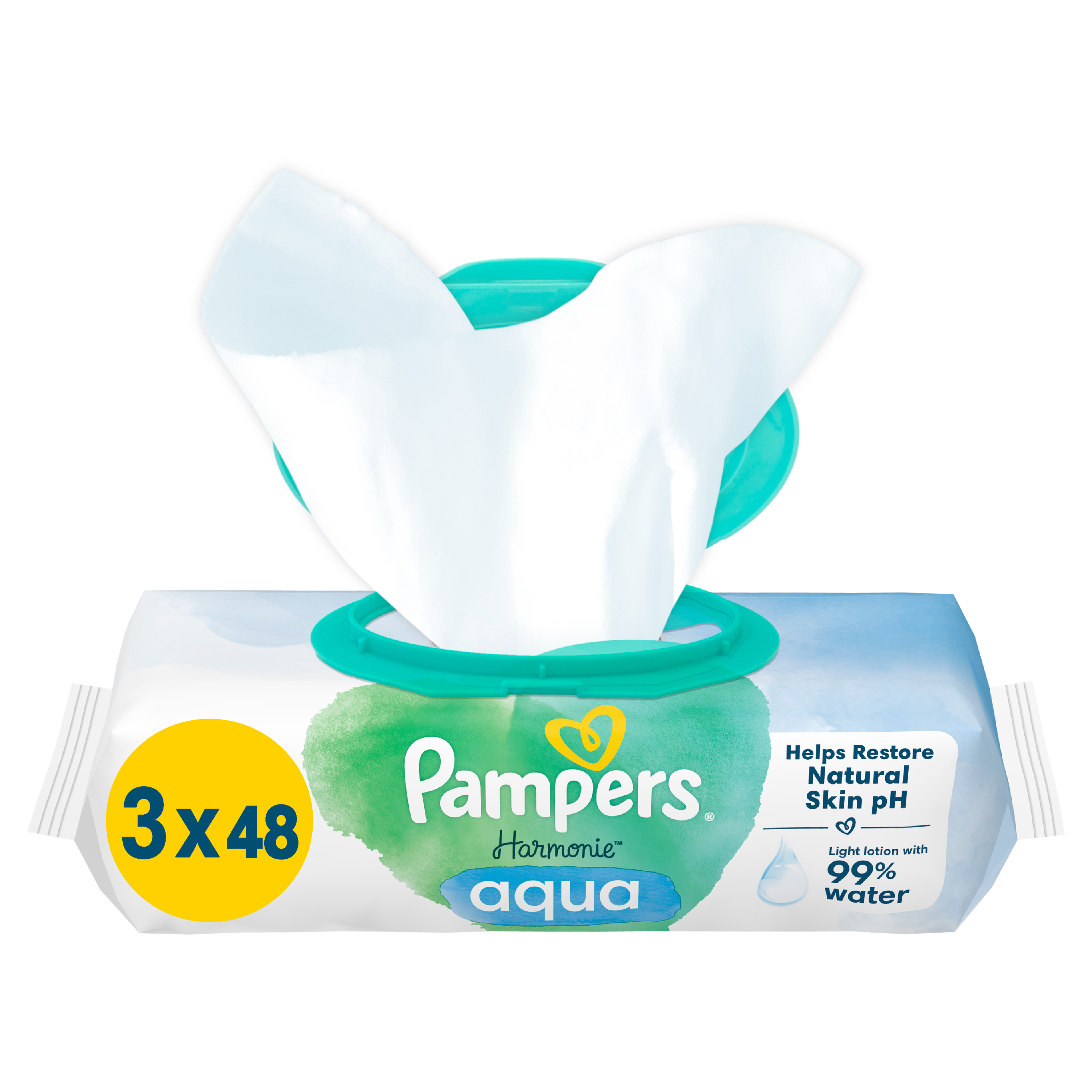 Pampers lingettes humides Harmonie aqua 48 Pièce