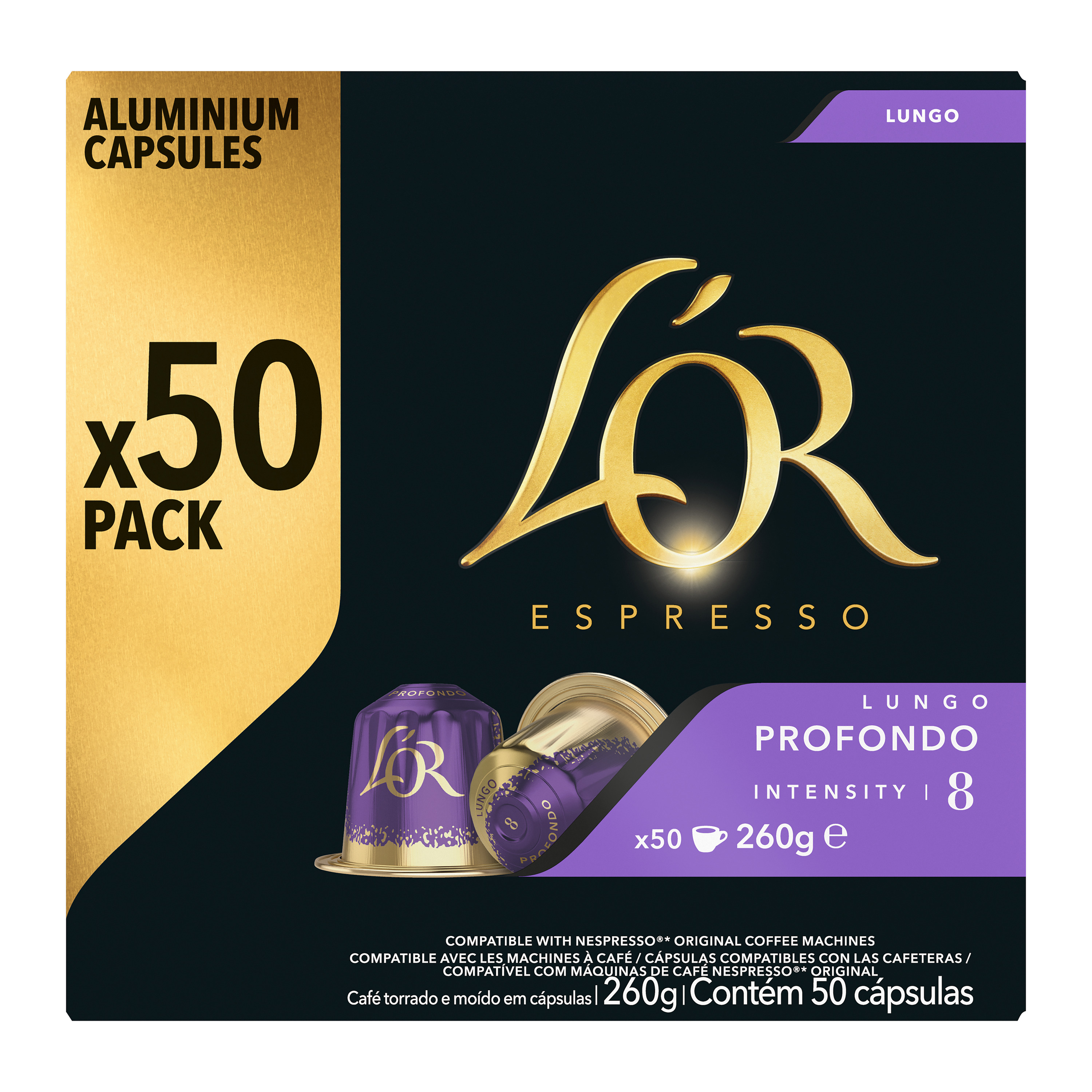 L'Or Lungo Profondo N°8 (Maxi Pack) compatible Nespresso® - 40