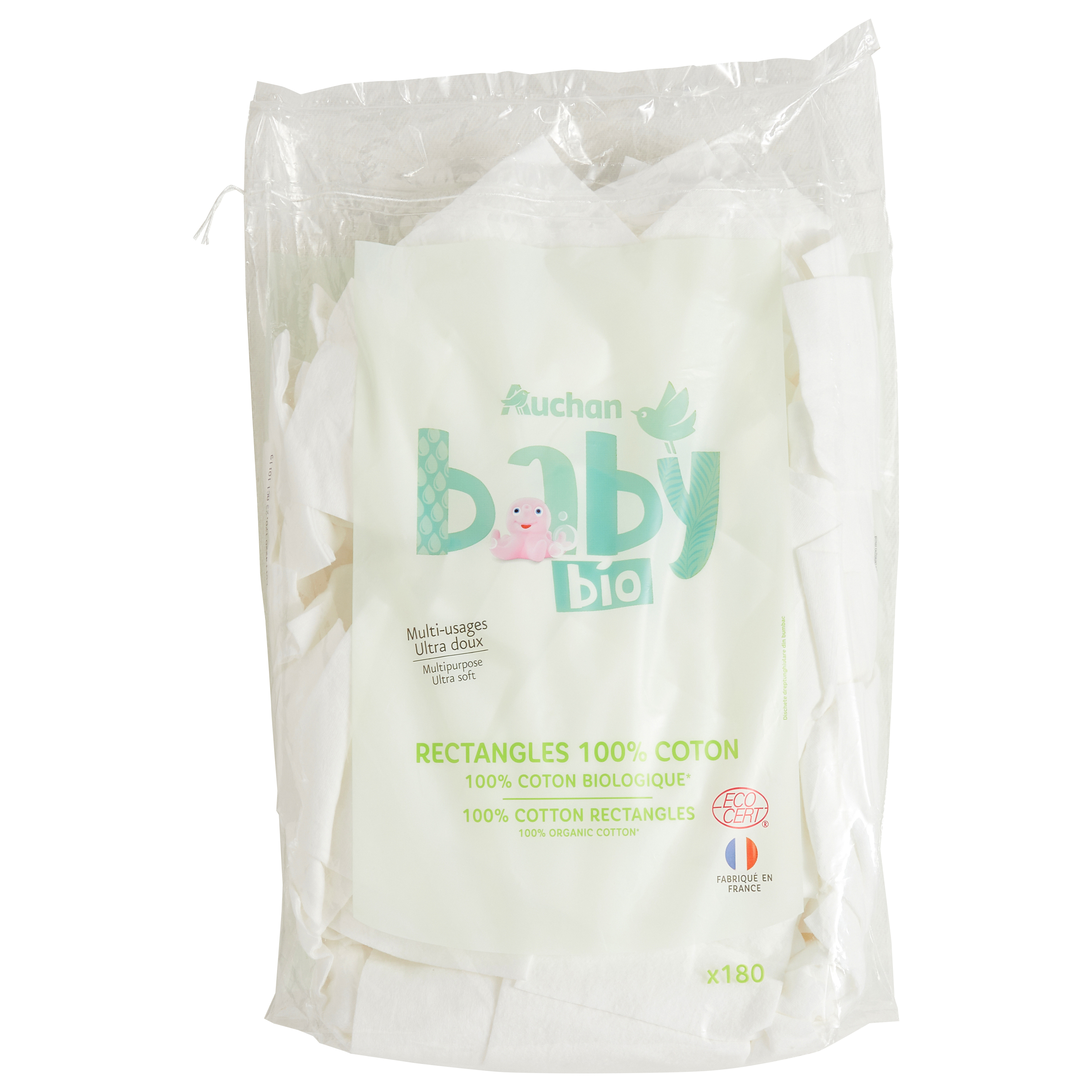 LOT DE 12 - CARRYBOO : Cotons-tiges sécurité pour bébé bio 50 bâtonnets