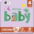 AUCHAN BABY Couches taille 4 (7-18kg) 45 couches