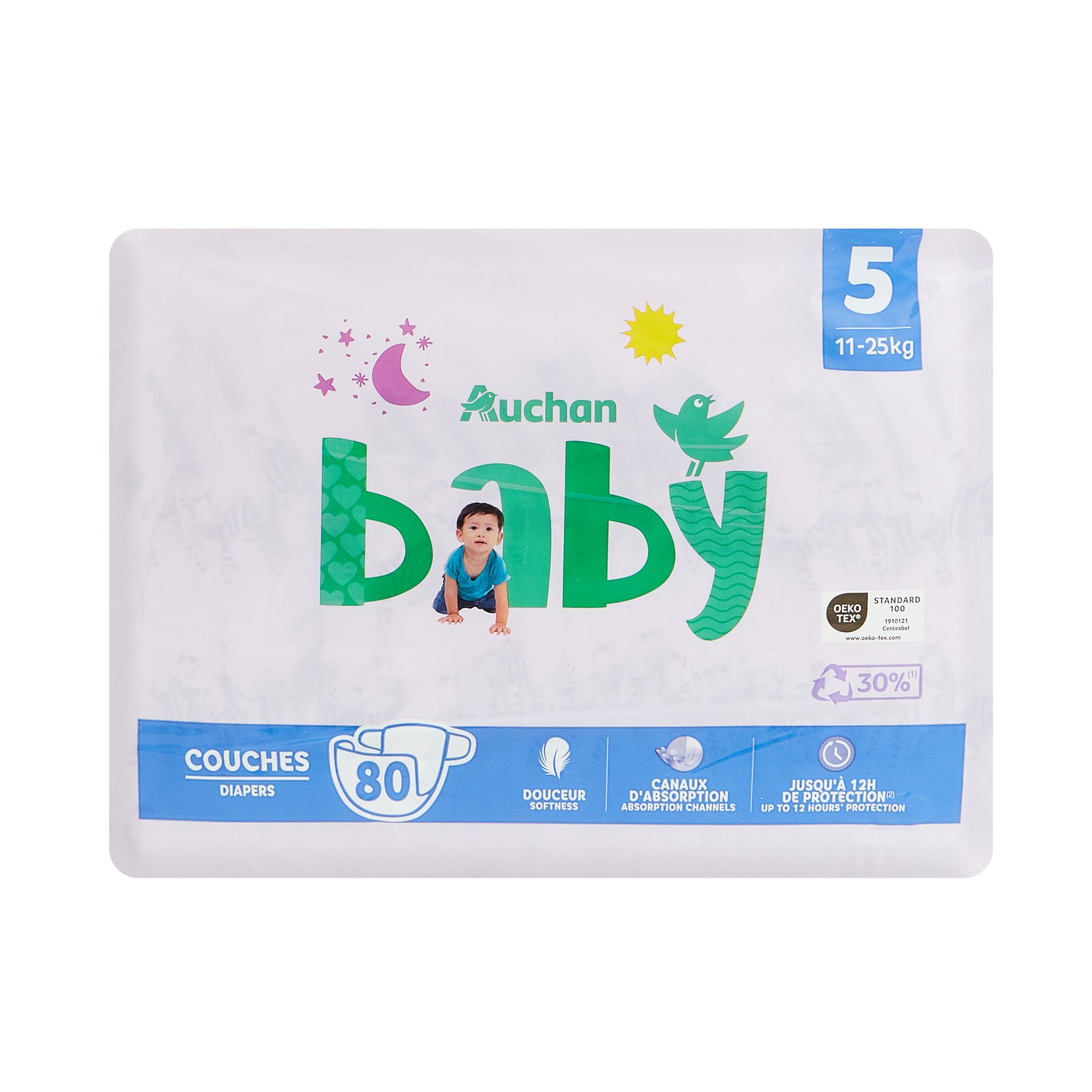AUCHAN BABY Confort + couches taille 1 (2-5 kg) 22 couches pas