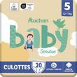 AUCHAN BABY Sensitive Culotte pour bébé taille 5 (12-17kg) 20 pièces